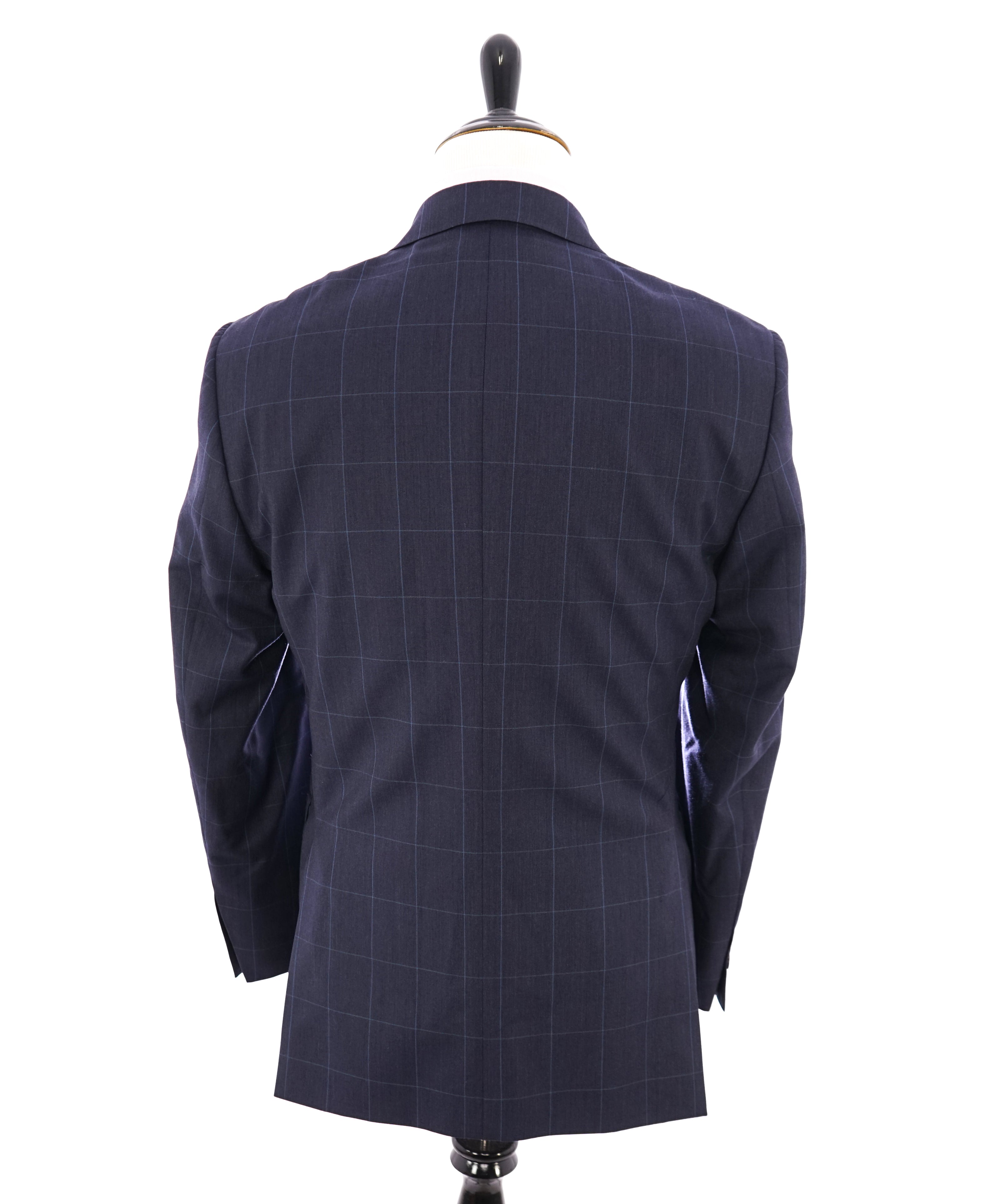 SAKS FIFTH AVENUE / ERMENEGILDO ZEGNA- Slim Blue Check Windowpane Blazer- 42R