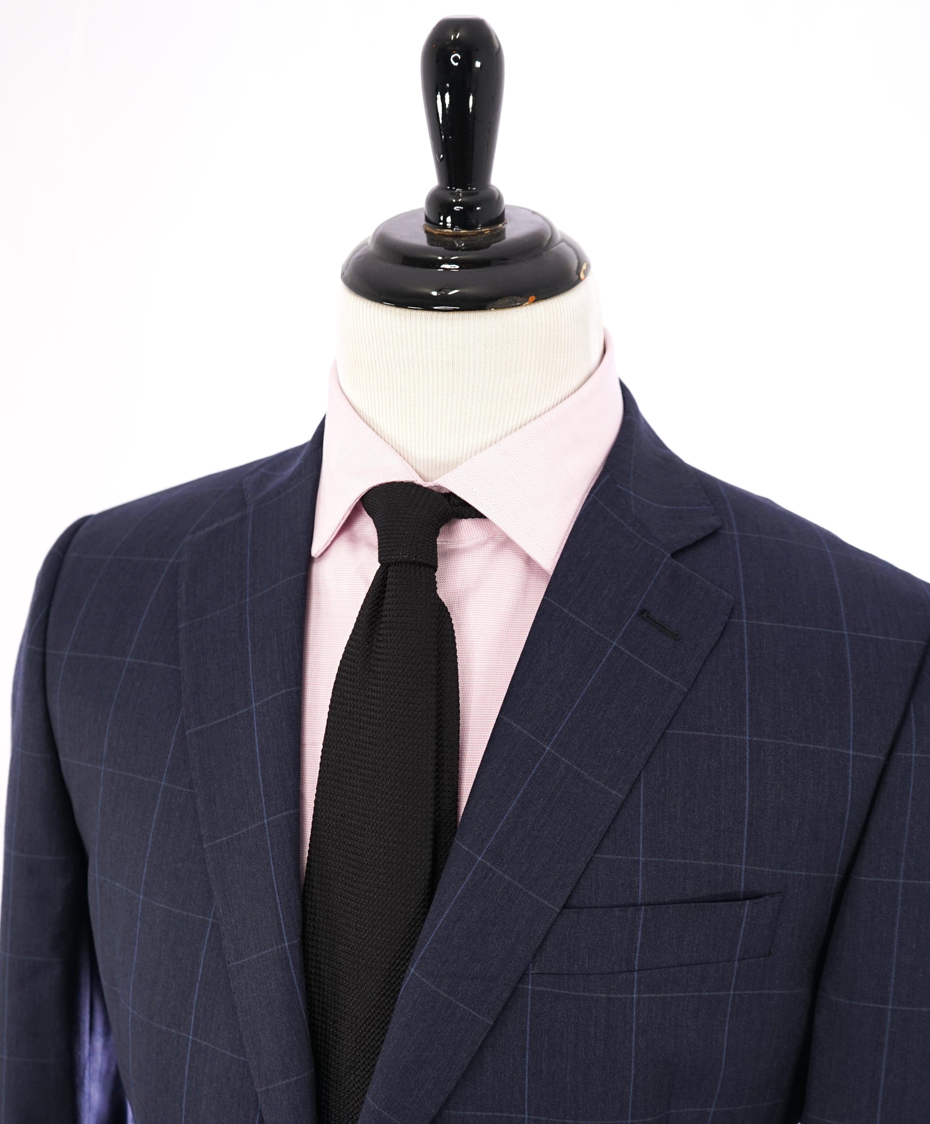 SAKS FIFTH AVENUE / ERMENEGILDO ZEGNA- Slim Blue Check Windowpane Blazer- 42R