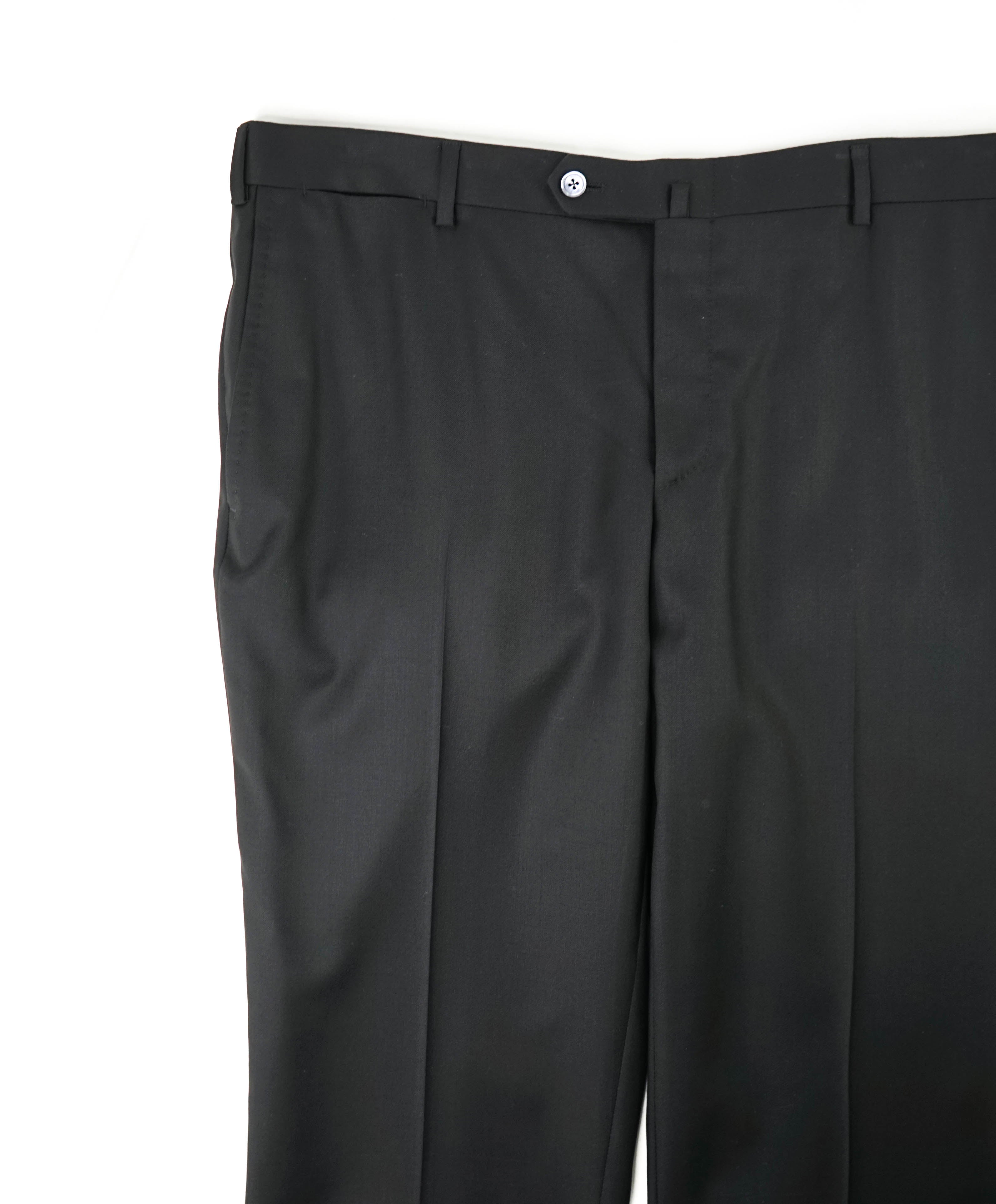 ISAIA - *AQUASPIDER 160's* MOP Black Wool Dress Pants Flat Front - 36W