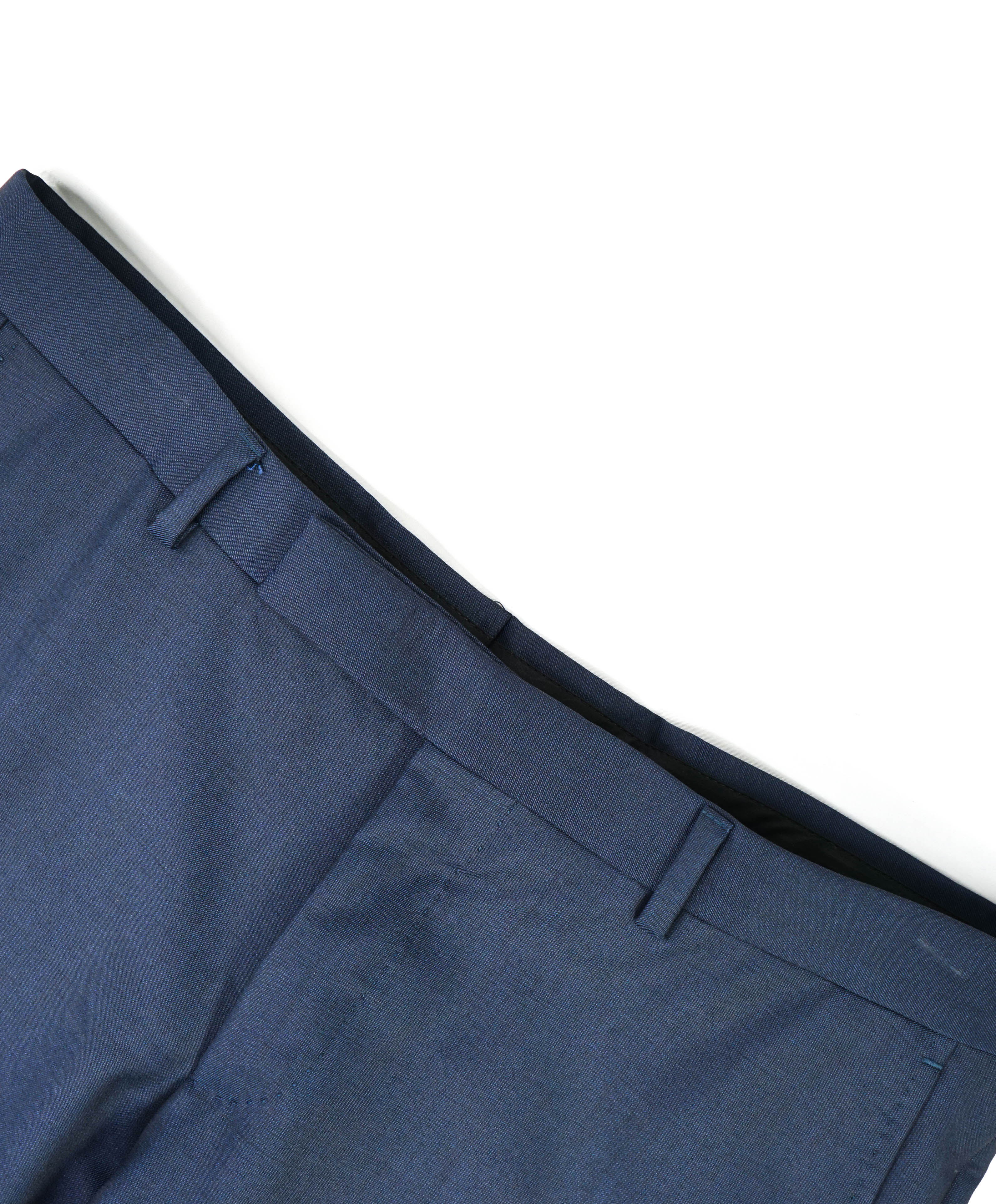 Z ZEGNA - *WOOL & MOHAIR* Sharkskin Blue Flat Front Dress Pants - 34W