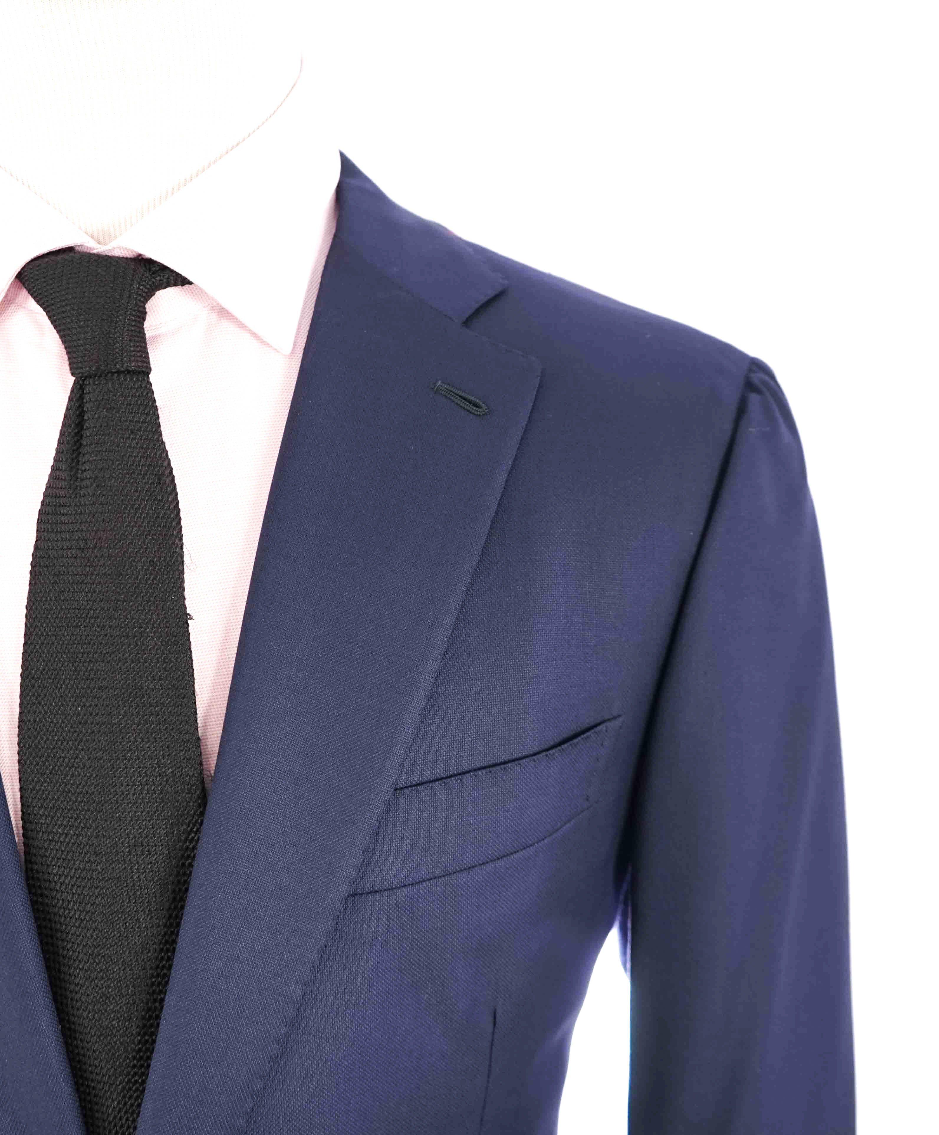 $2,995 ISAIA - "BASE S LIGHT" Super 130's Navy Blue ROYAL WEAVE Blazer - 42L