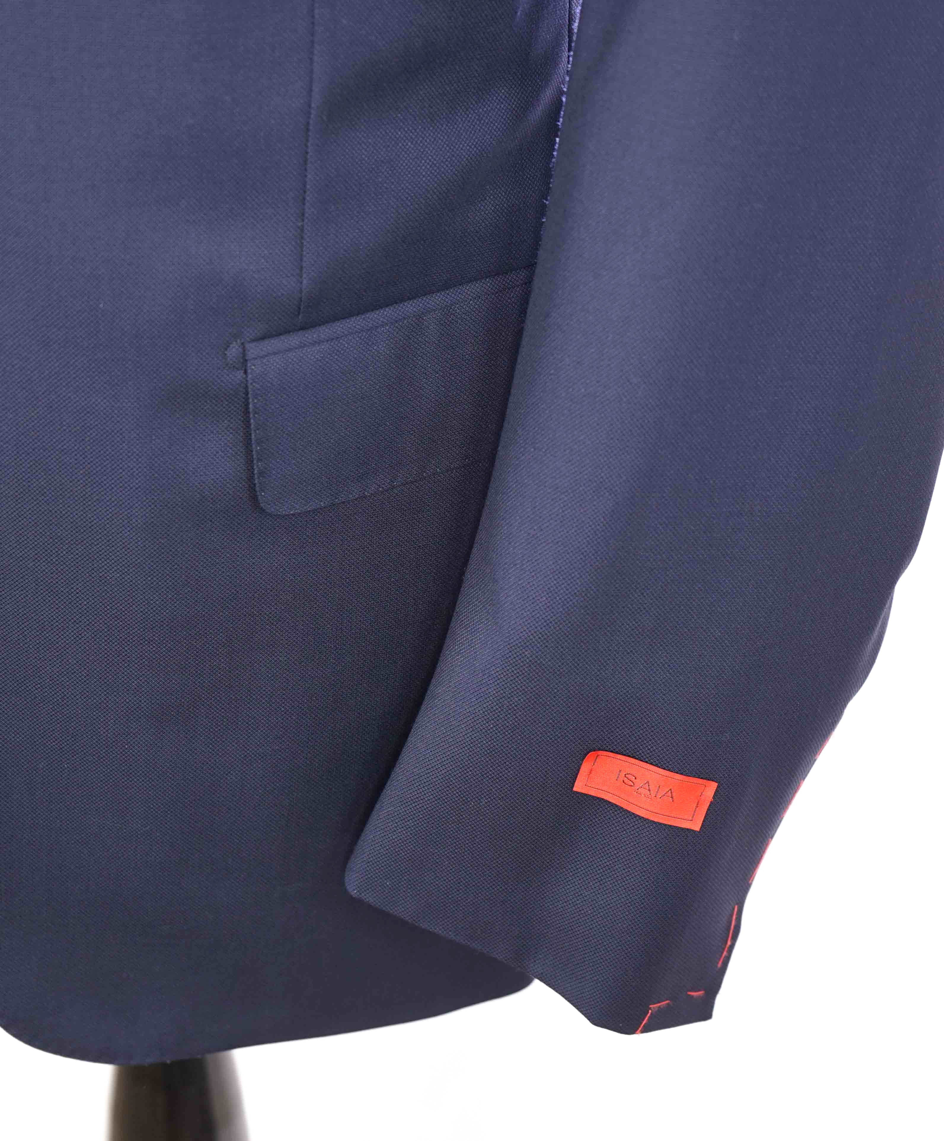 $2,995 ISAIA - "BASE S LIGHT" Super 130's Navy Blue ROYAL WEAVE Blazer - 42L