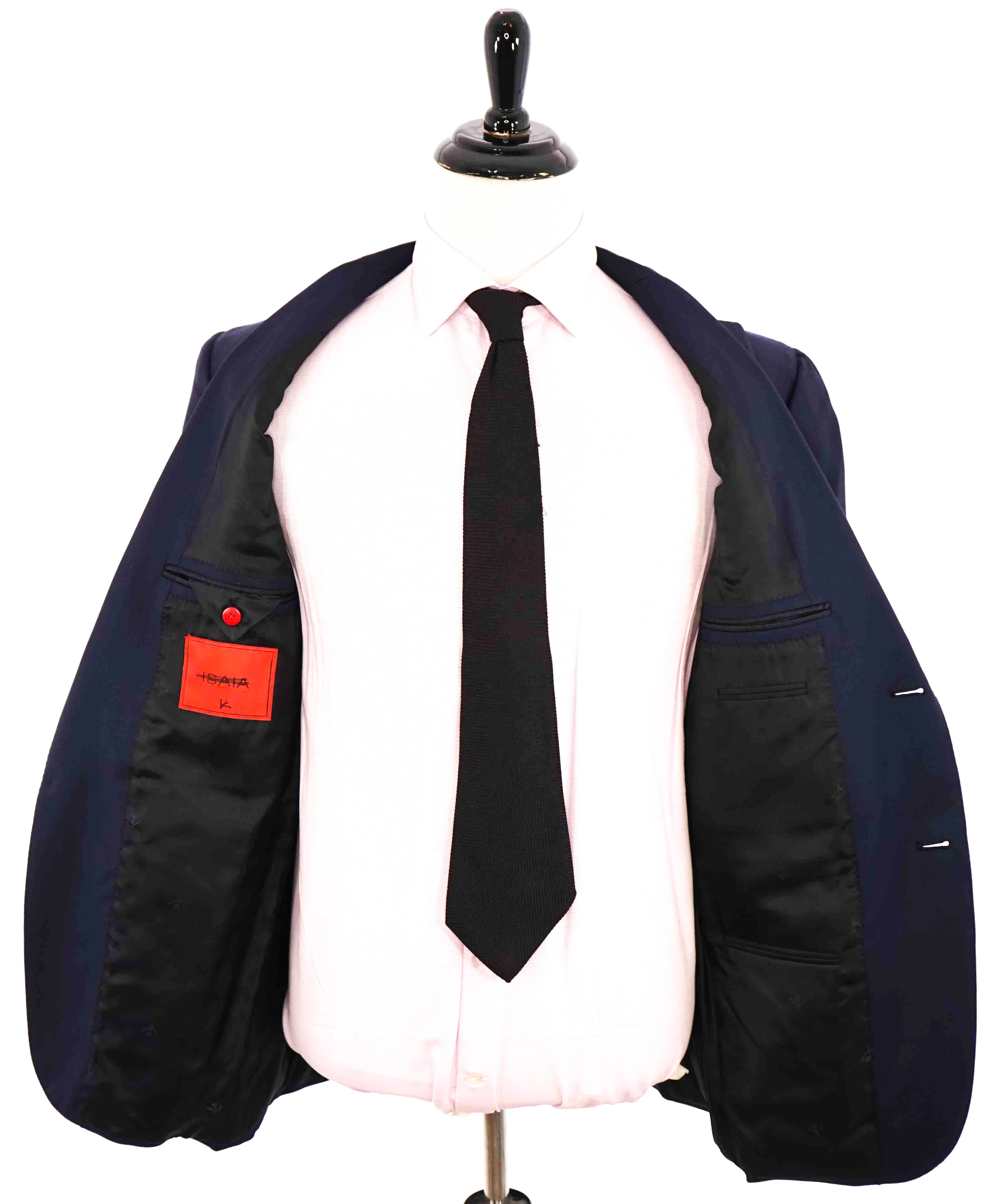 $2,995 ISAIA - "BASE S LIGHT" Super 130's Navy Blue ROYAL WEAVE Blazer - 42L