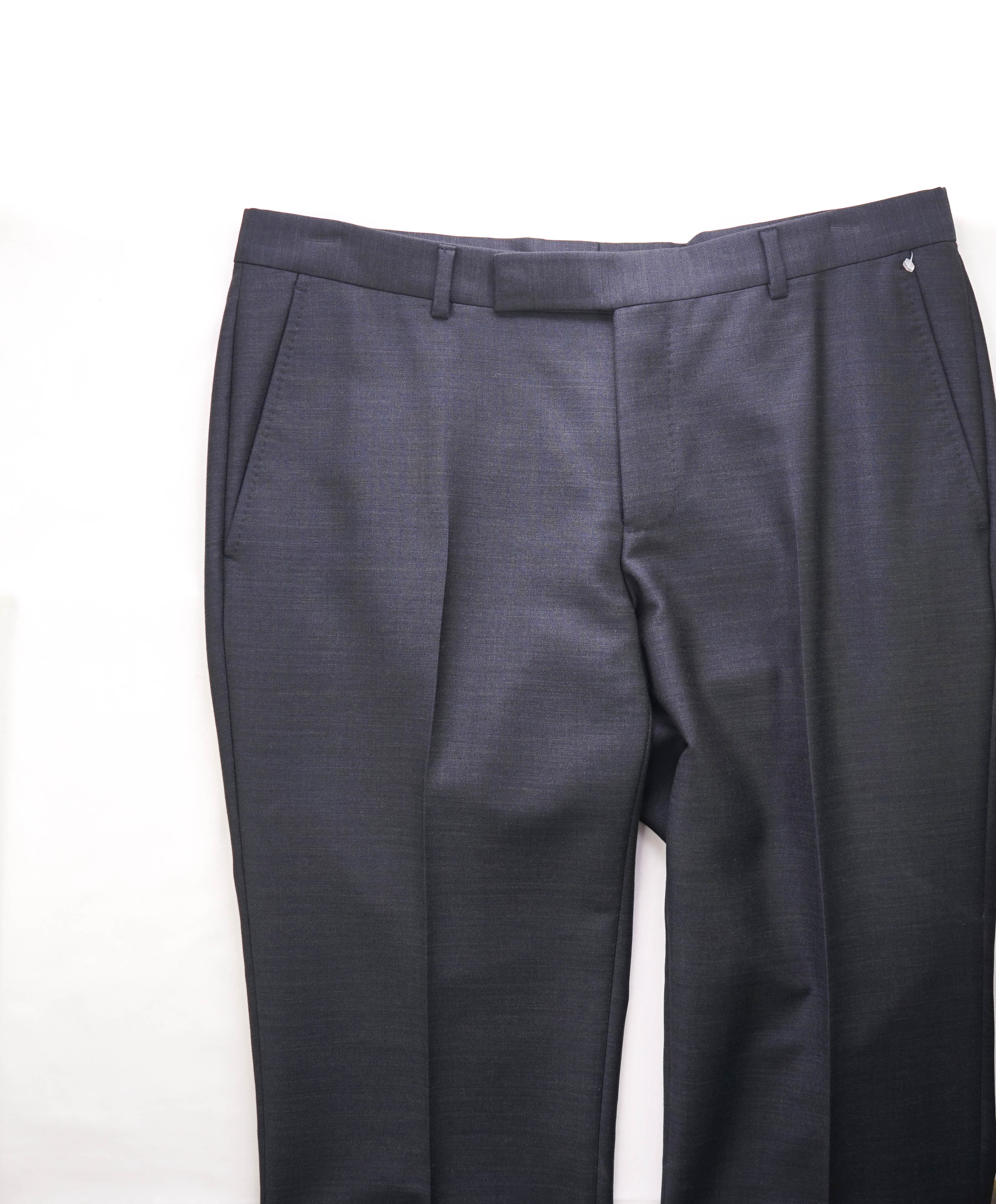 Z ZEGNA - *STEEL BLUE* SLIM Solid Flat Front Dress Pants - 34W