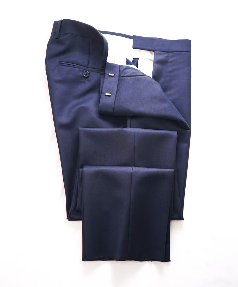 Z ZEGNA - *WOOL & MOHAIR* Sharkskin Blue Flat Front Dress Pants - 32W