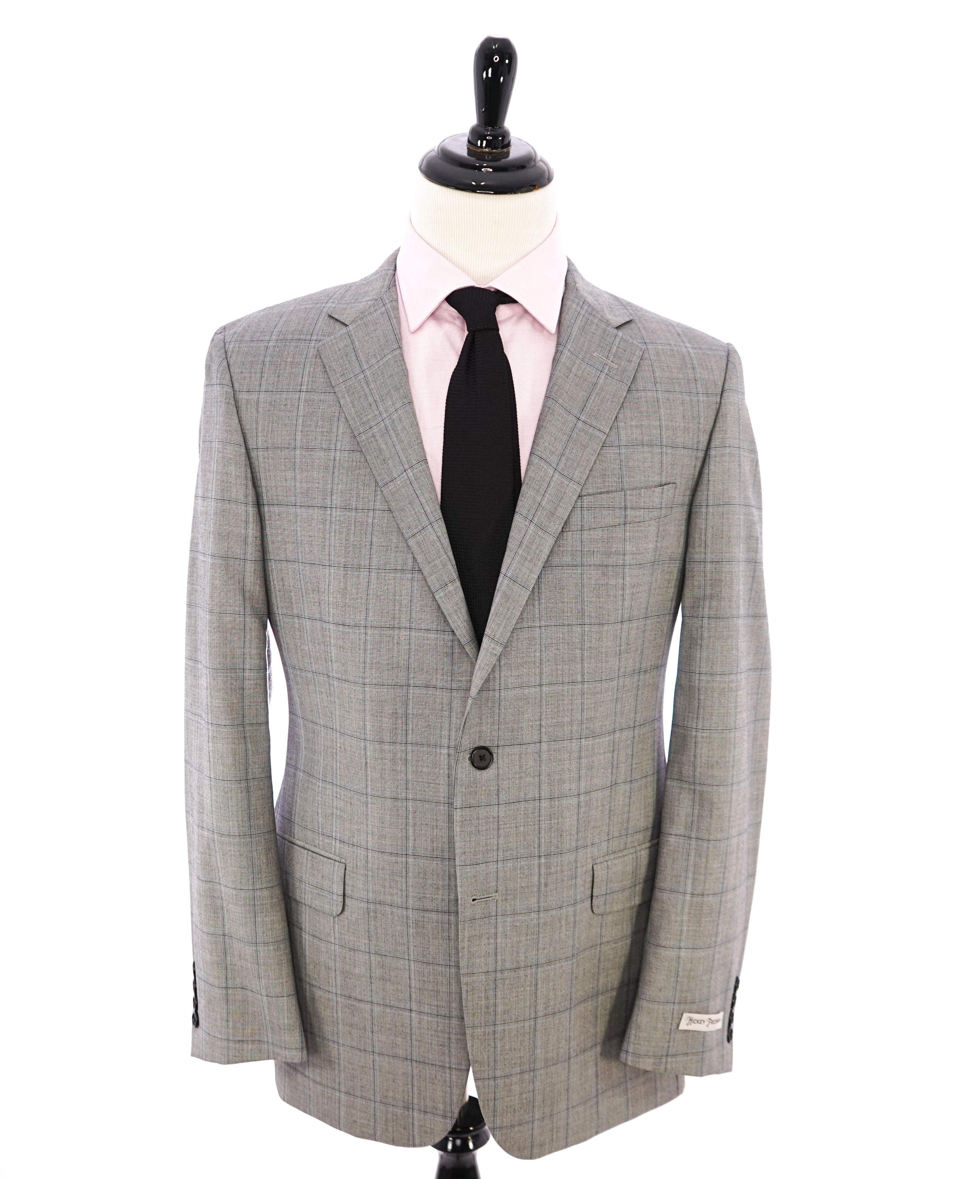 HICKEY FREEMAN - Gray & Blue Multi Plaid Check "Milburn ii" Suit - 42L