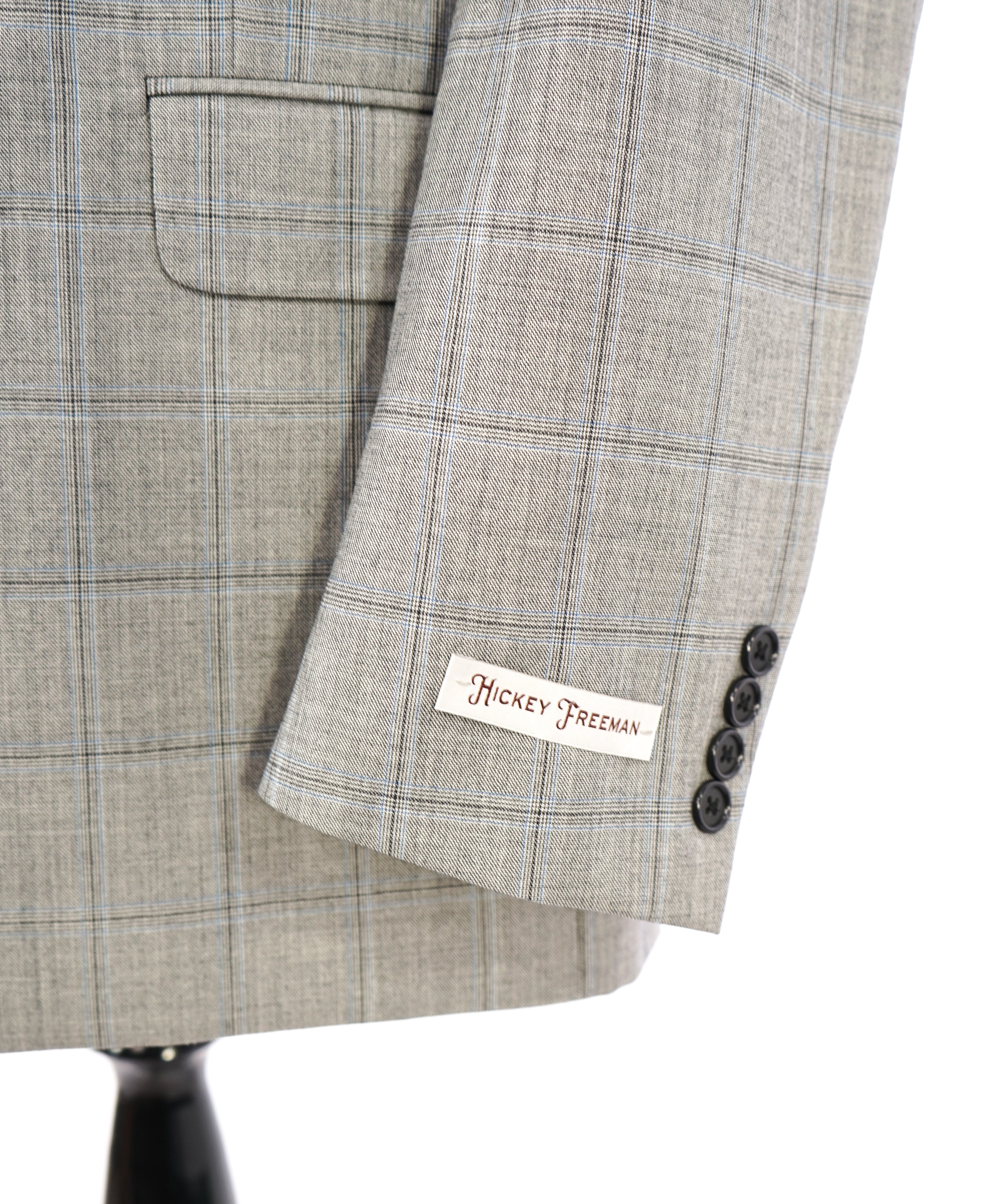 HICKEY FREEMAN - Gray & Blue Multi Plaid Check "Milburn ii" Suit - 42L