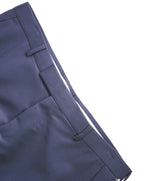 Z ZEGNA - *WOOL & MOHAIR* Sharkskin Blue Flat Front Dress Pants - 32W