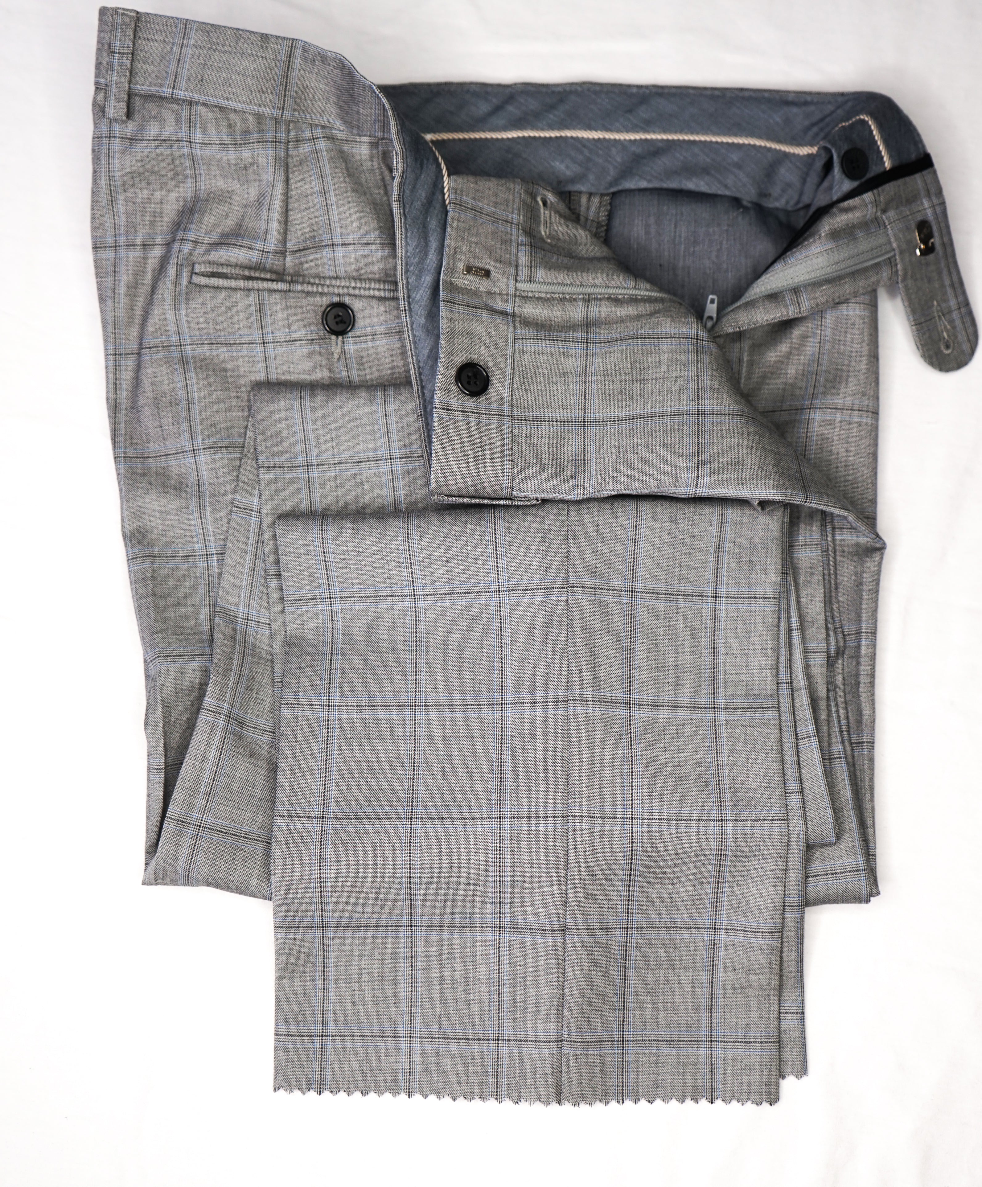 HICKEY FREEMAN -  Gray & Blue Multi Plaid Check "Milburn ii" Suit - 42L