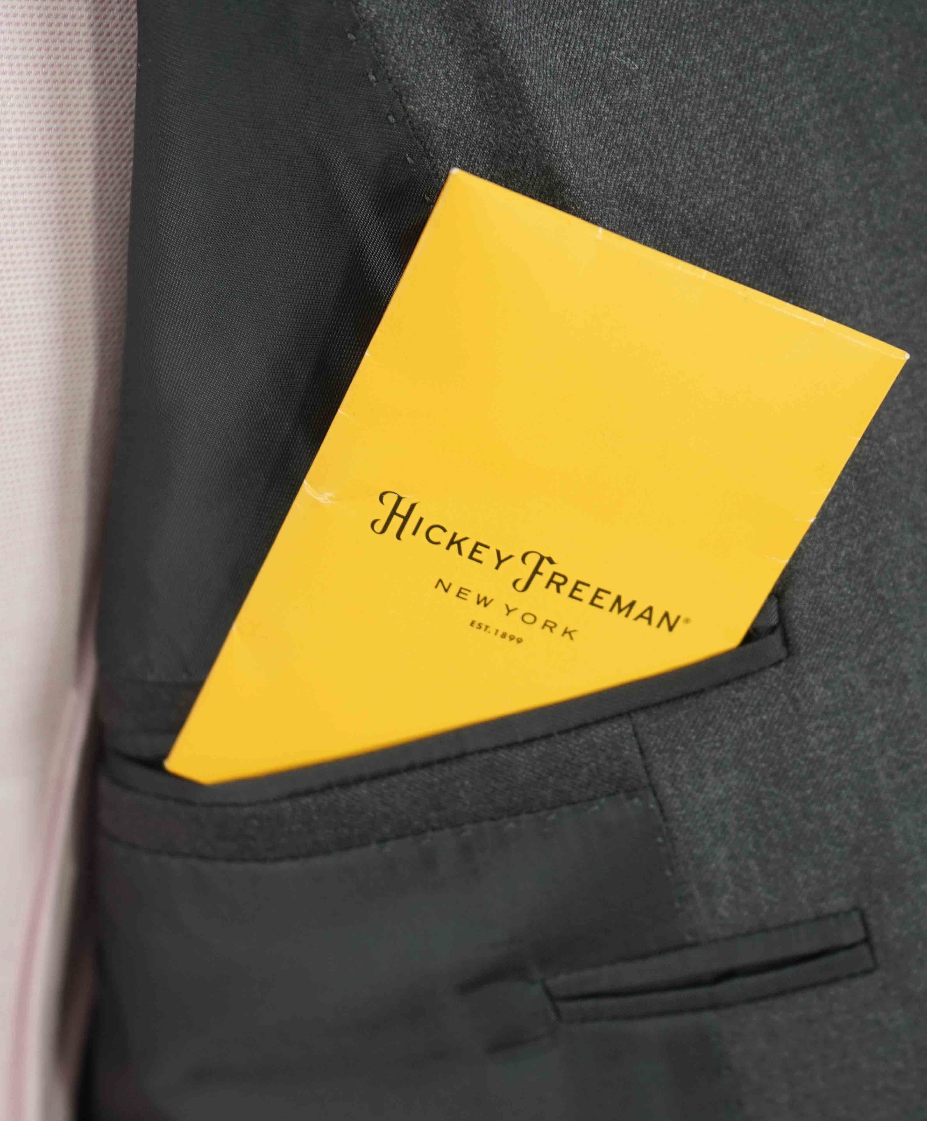 $1,695 HICKEY FREEMAN LORO PIANA - Gray Suit 150’s Tasmanian Wool - 44R