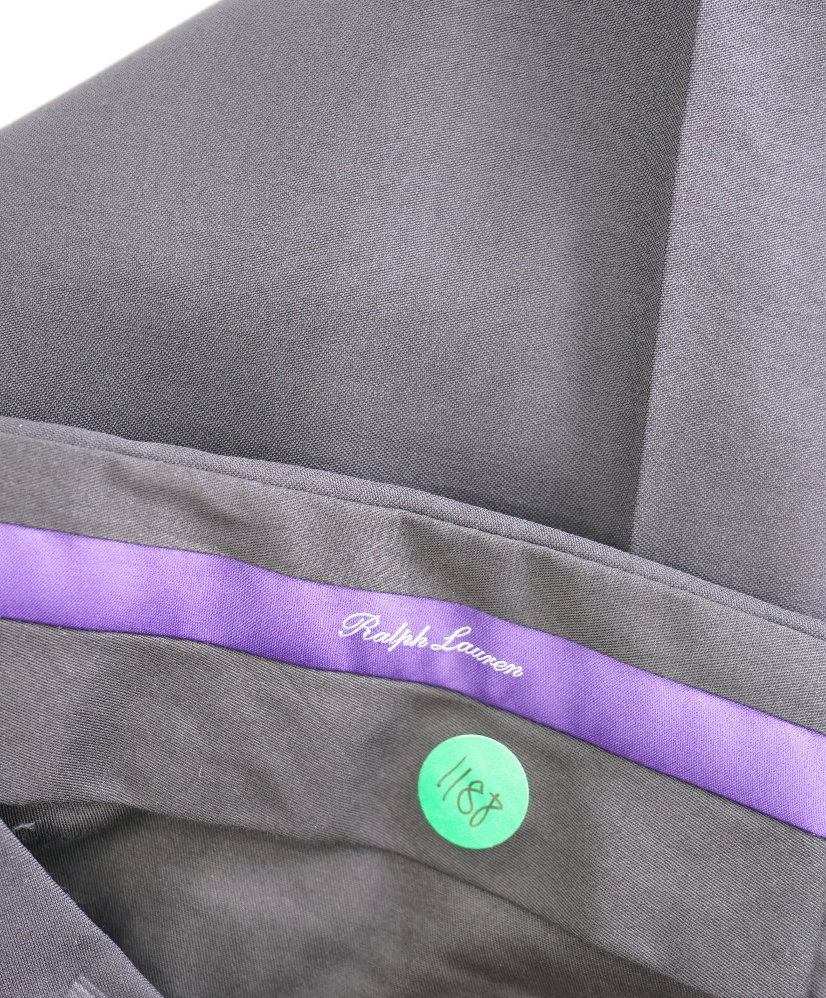 RALPH LAUREN PURPLE LABEL - *SIDE TABS* Flat Front TUXEDO Dress Pants - 37W