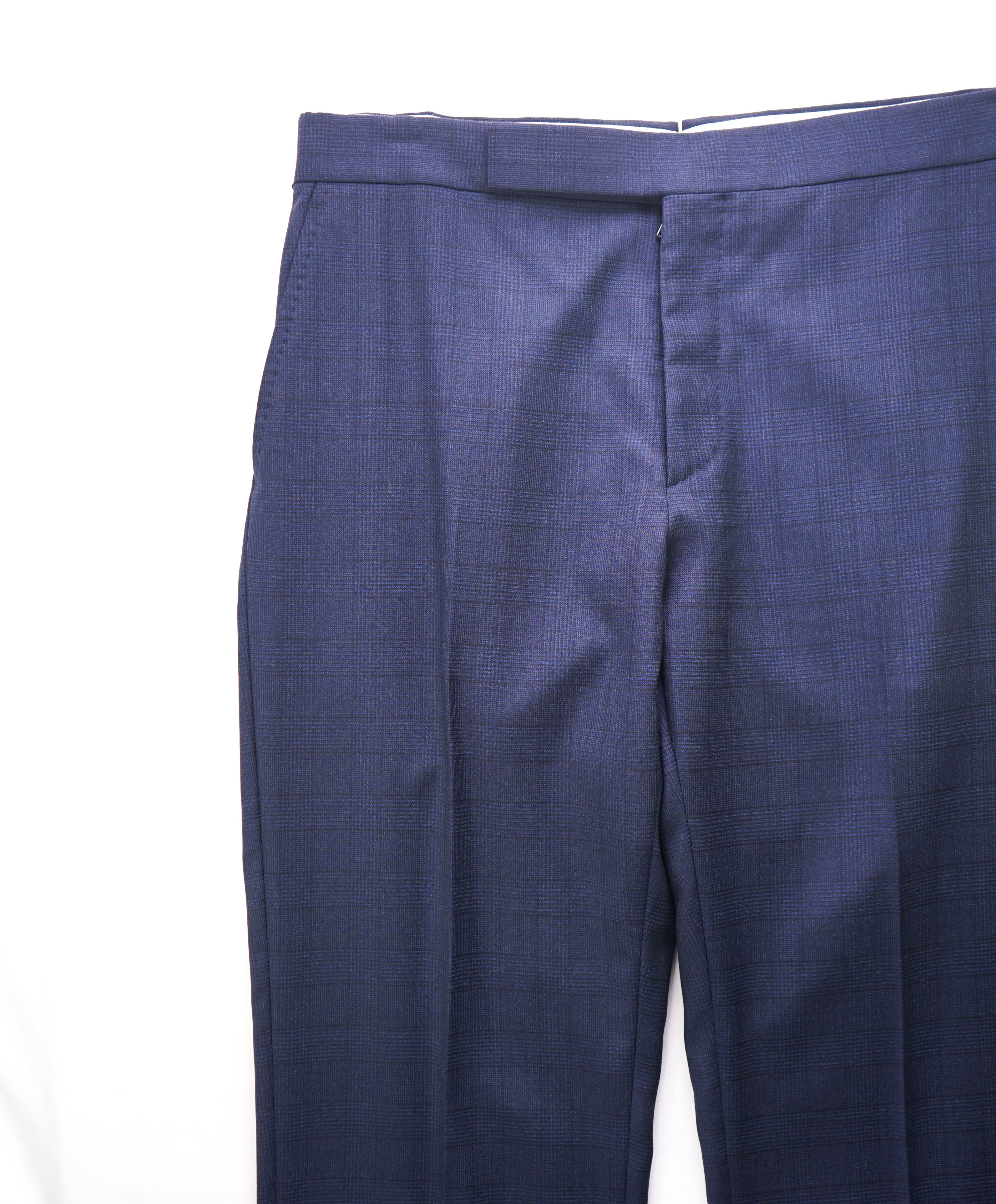 RALPH LAUREN PURPLE LABEL - *SIDE TABS* Flat Front Blue Dress Pants - 33W