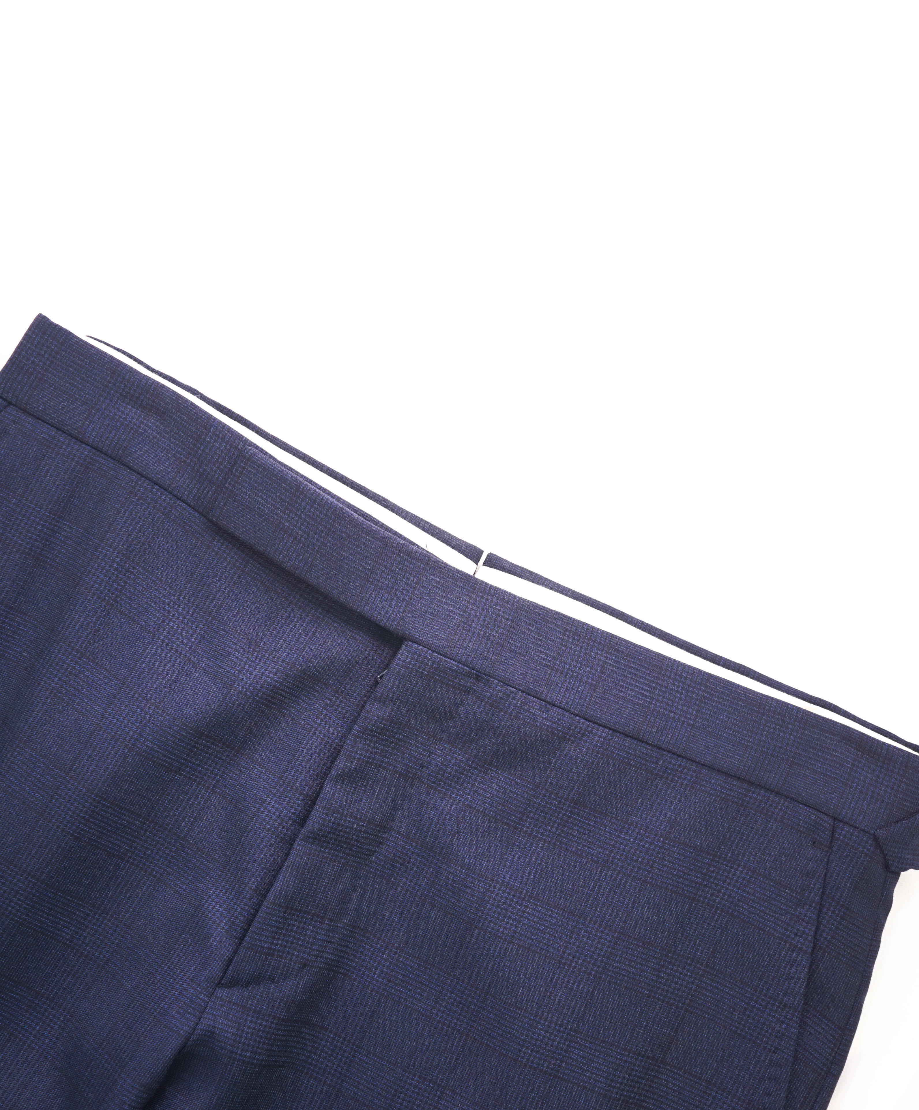 RALPH LAUREN PURPLE LABEL - *SIDE TABS* Flat Front Blue Dress Pants - 33W