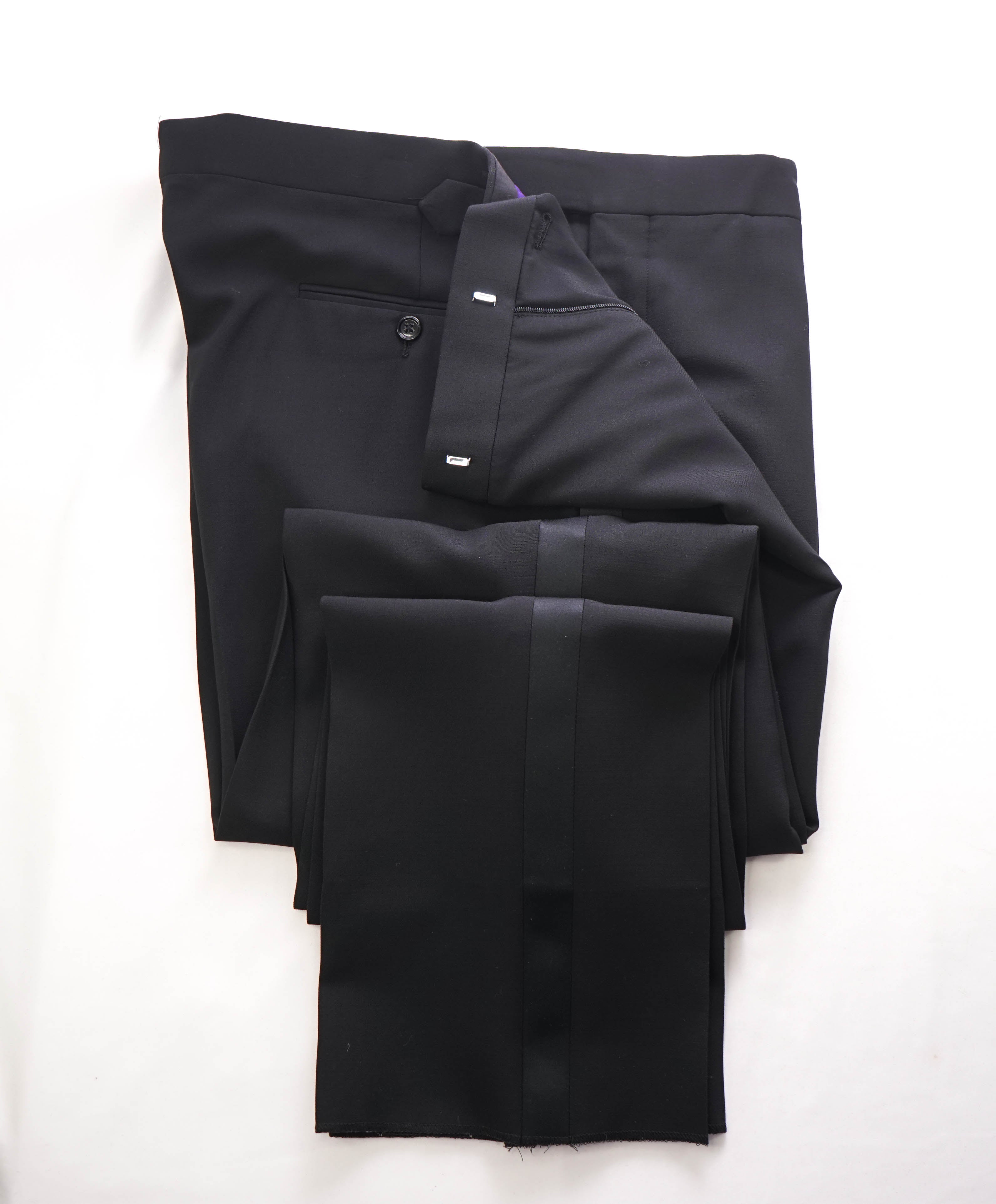 RALPH LAUREN PURPLE LABEL - *SIDE TABS* Flat Front TUXEDO Dress Pants - 39W