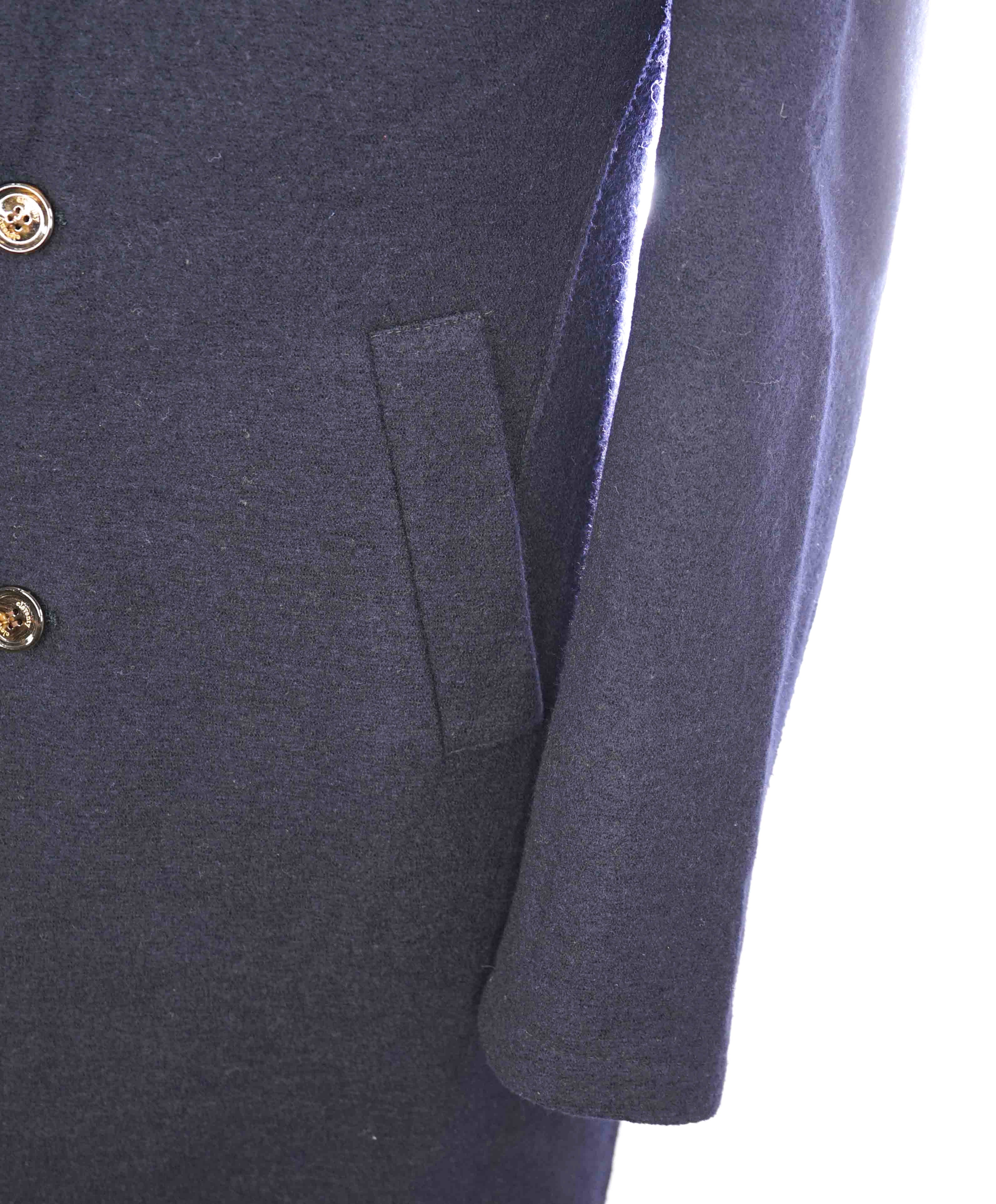 $1,395 ELEVENTY - Navy Blue Essential Pure Wool Top Coat - 40 US (50EU)