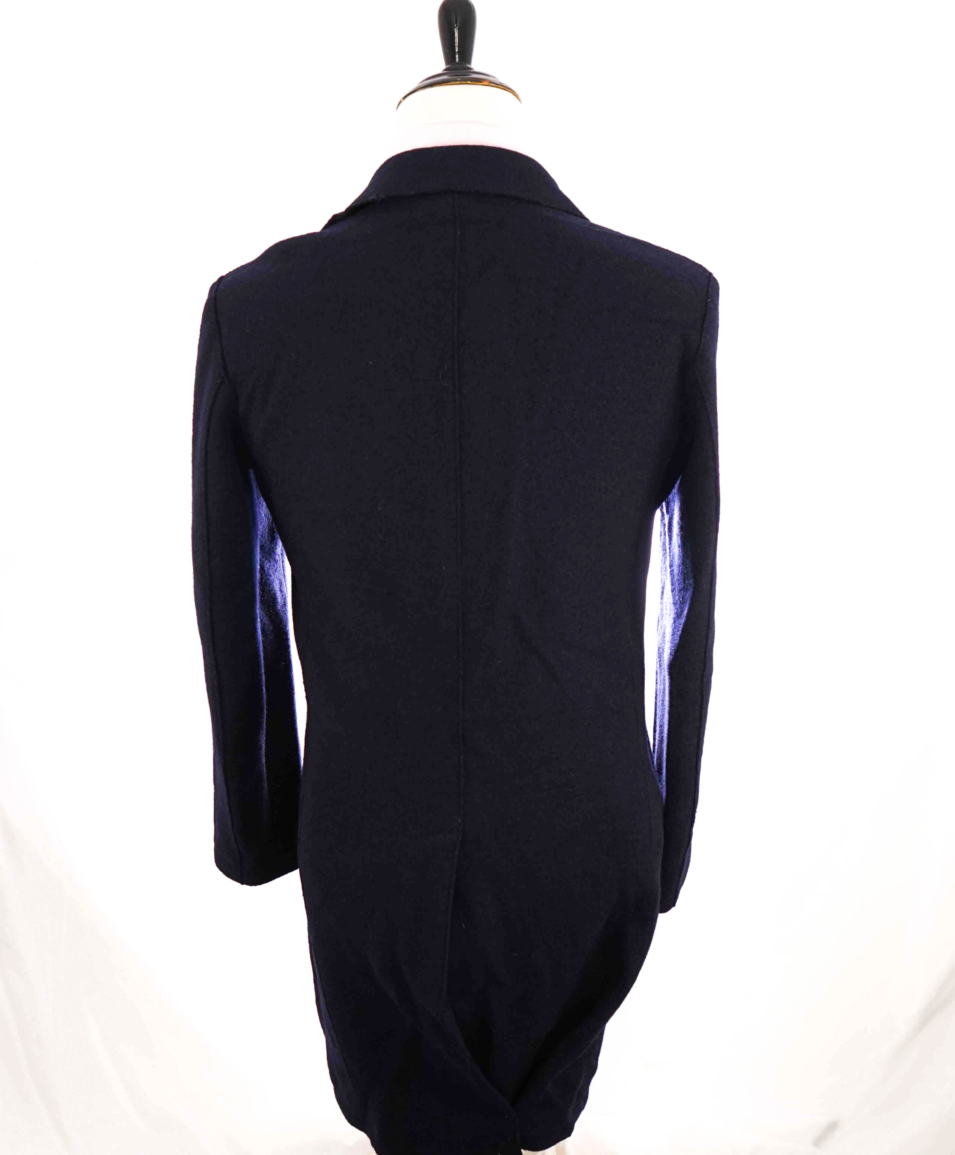 $1,395 ELEVENTY - Navy Blue Essential Pure Wool Top Coat - 40 US (50EU)