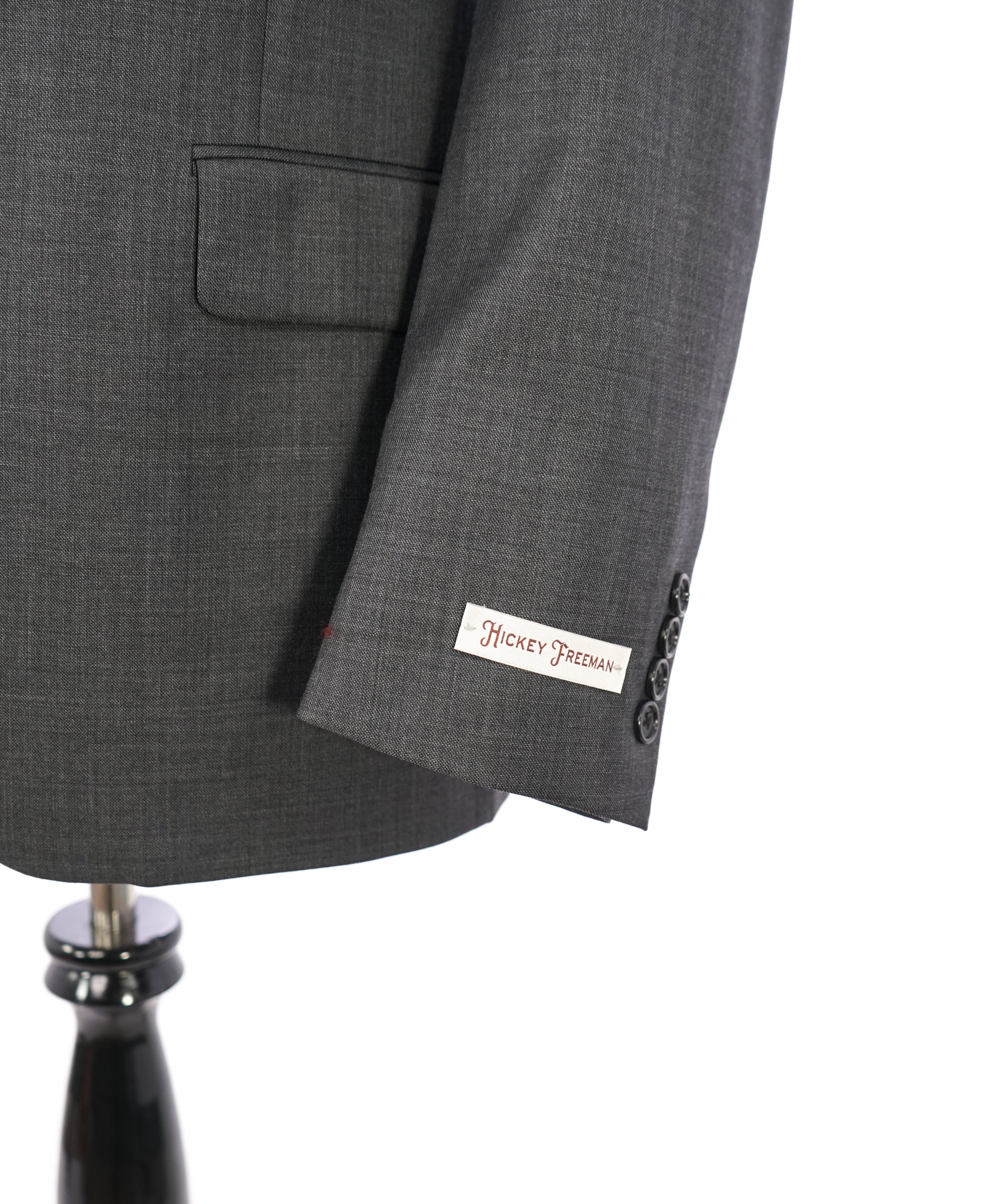 HICKEY FREEMAN - Gray Charcoal "Milburn ii" Notch Lapel Suit - 40R