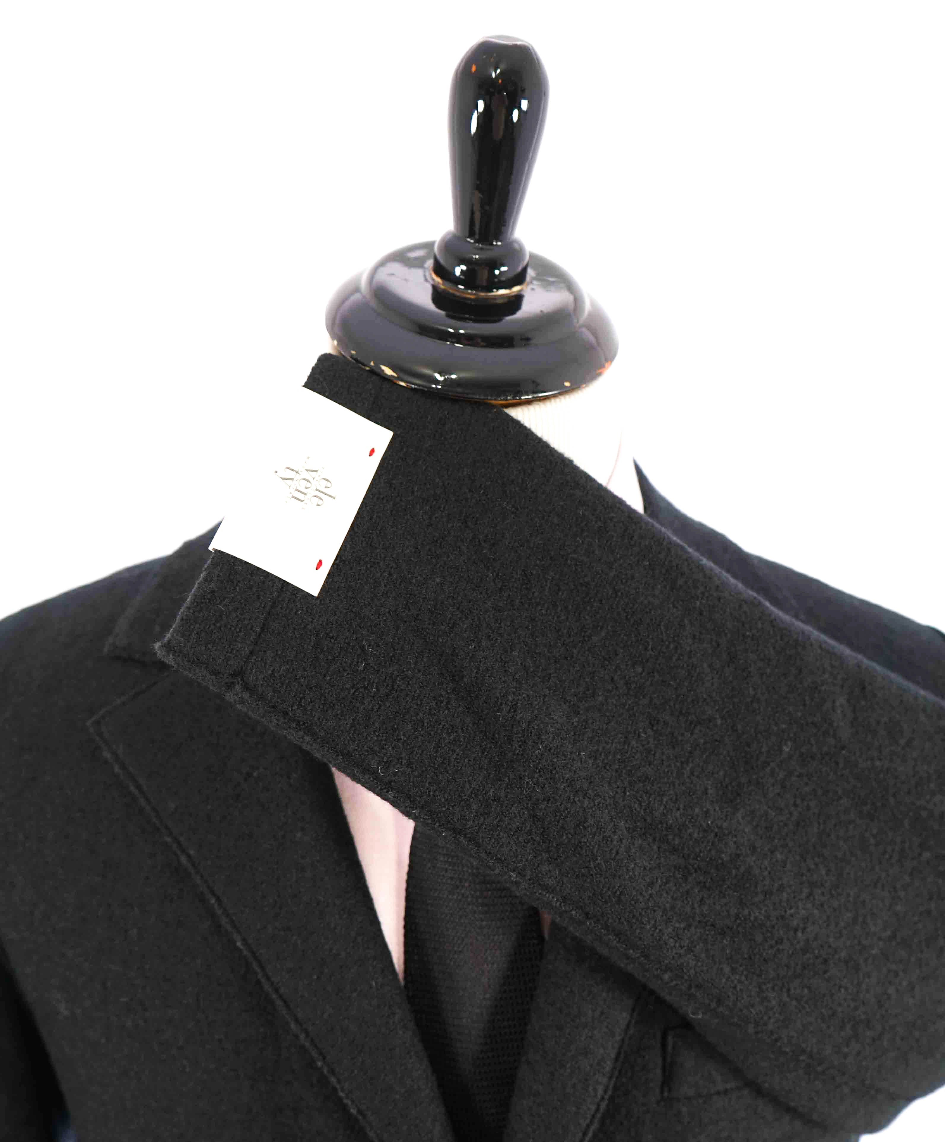 $1,395 ELEVENTY - Black Essential Pure Wool Top Coat - 42 US (52EU)