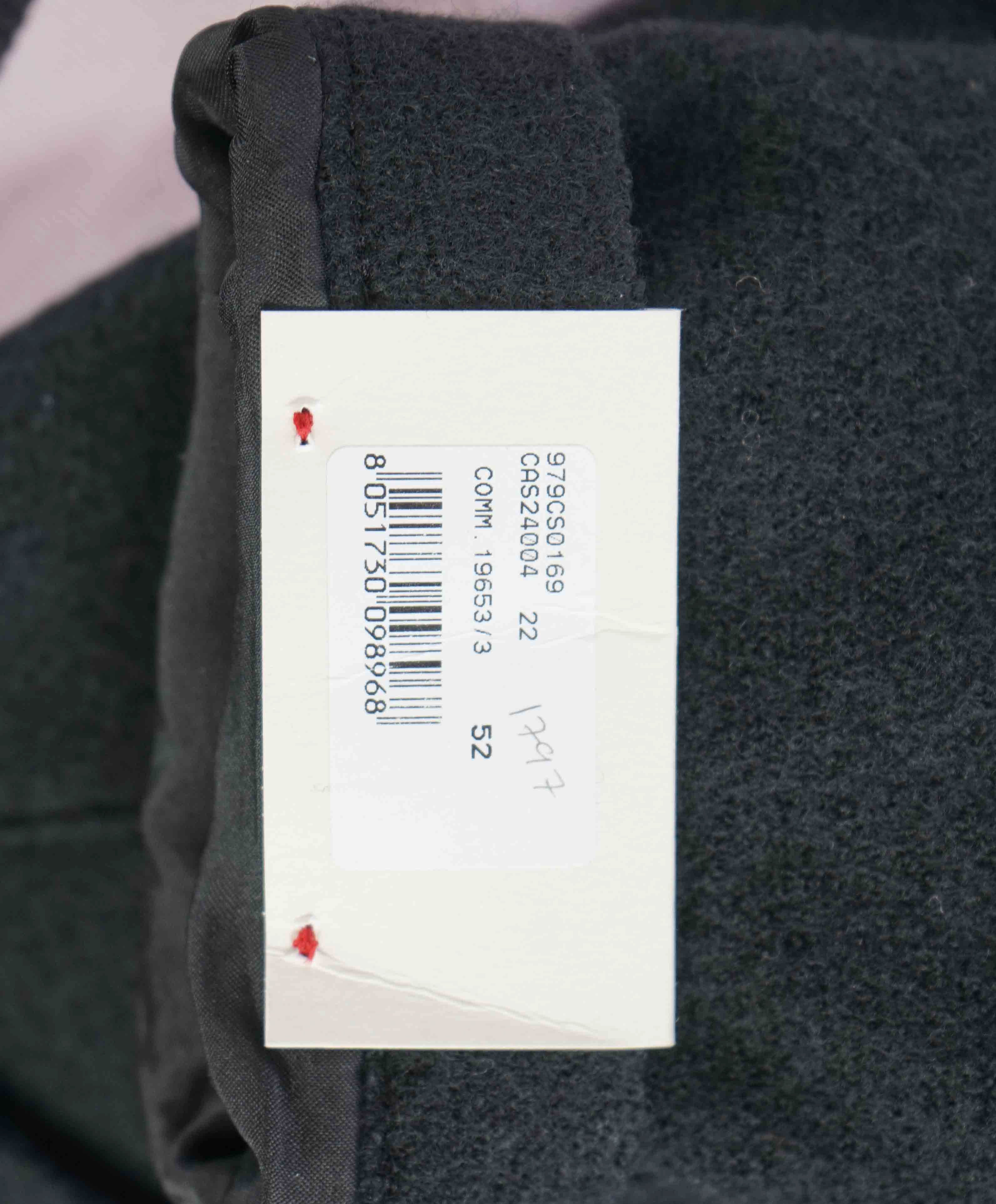 $1,395 ELEVENTY - Black Essential Pure Wool Top Coat - 42 US (52EU)