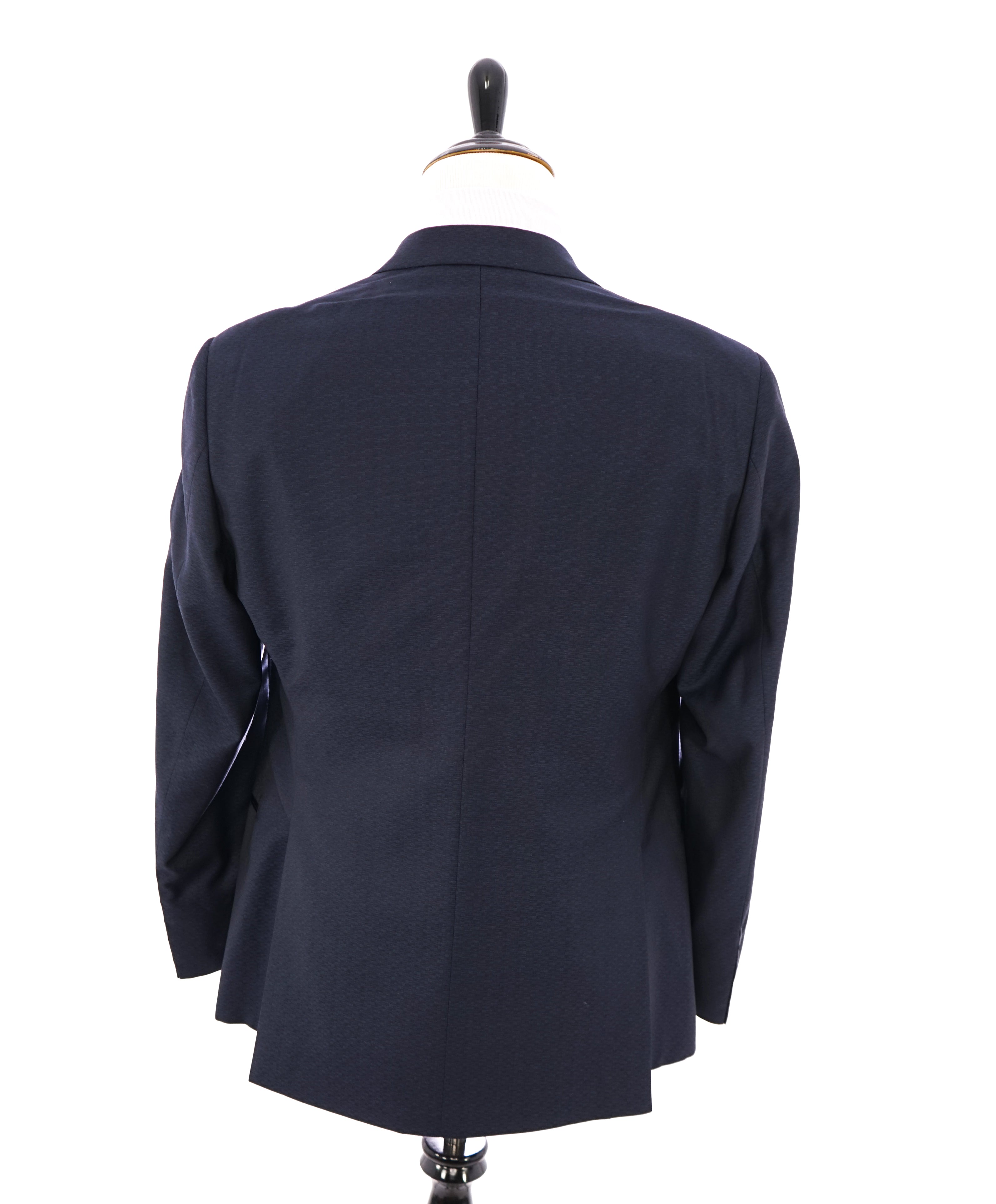 GIORGIO ARMANI - Blue Peak Lapel "SOFT" Check Textured Dinner Jacket Blazer - 42R