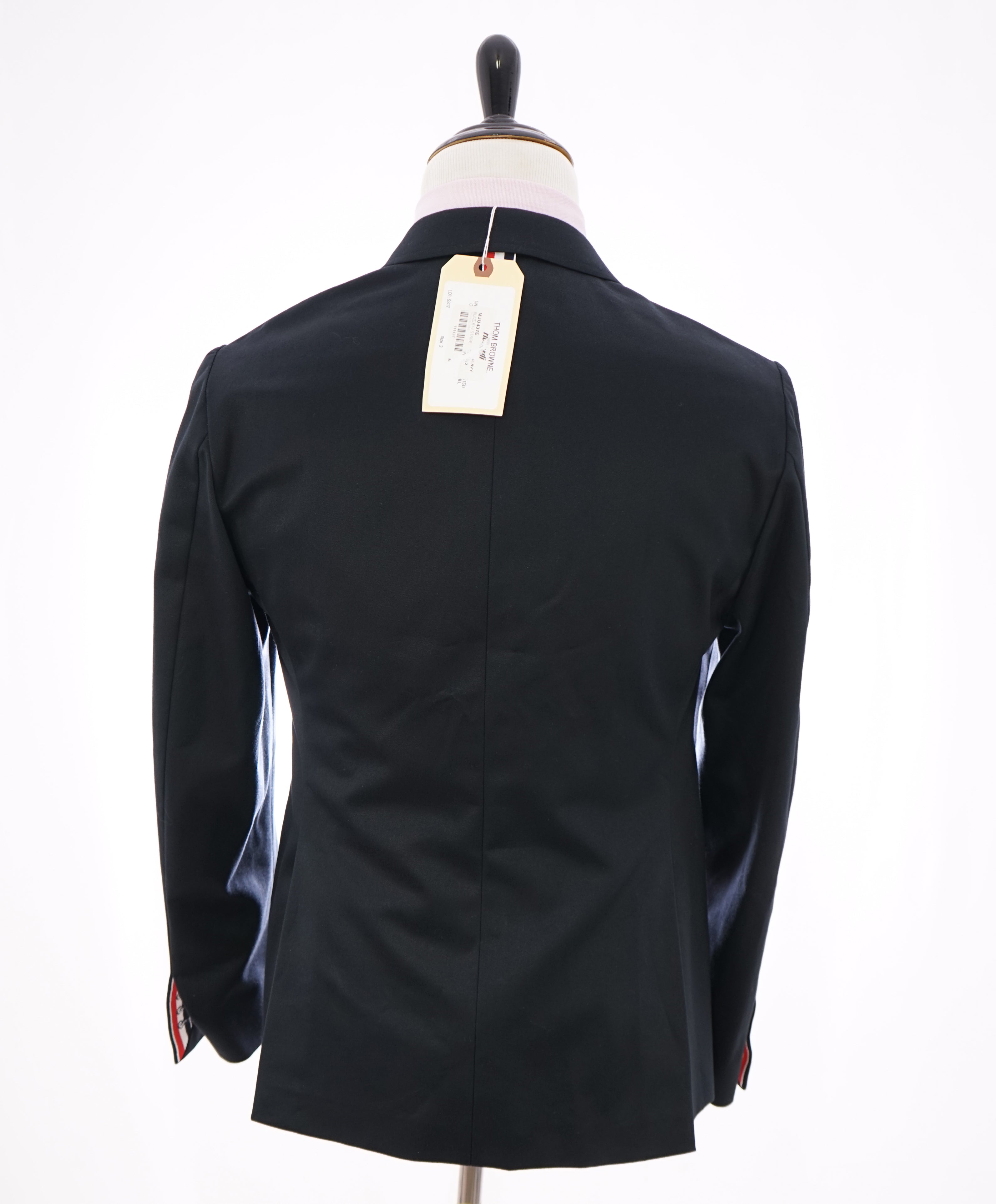 THOM BROWNE - Navy Cotton Blazer With Iconic LOGO Detailing - SZ 2 (38US)