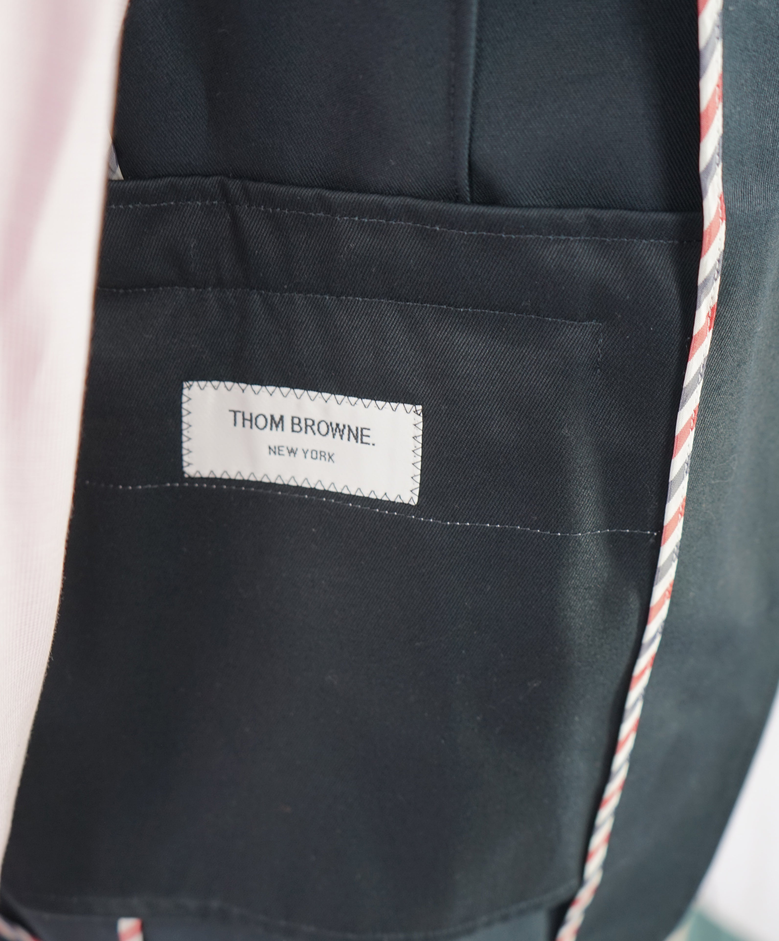 THOM BROWNE - Navy Cotton Blazer With Iconic LOGO Detailing - SZ 2 (38US)