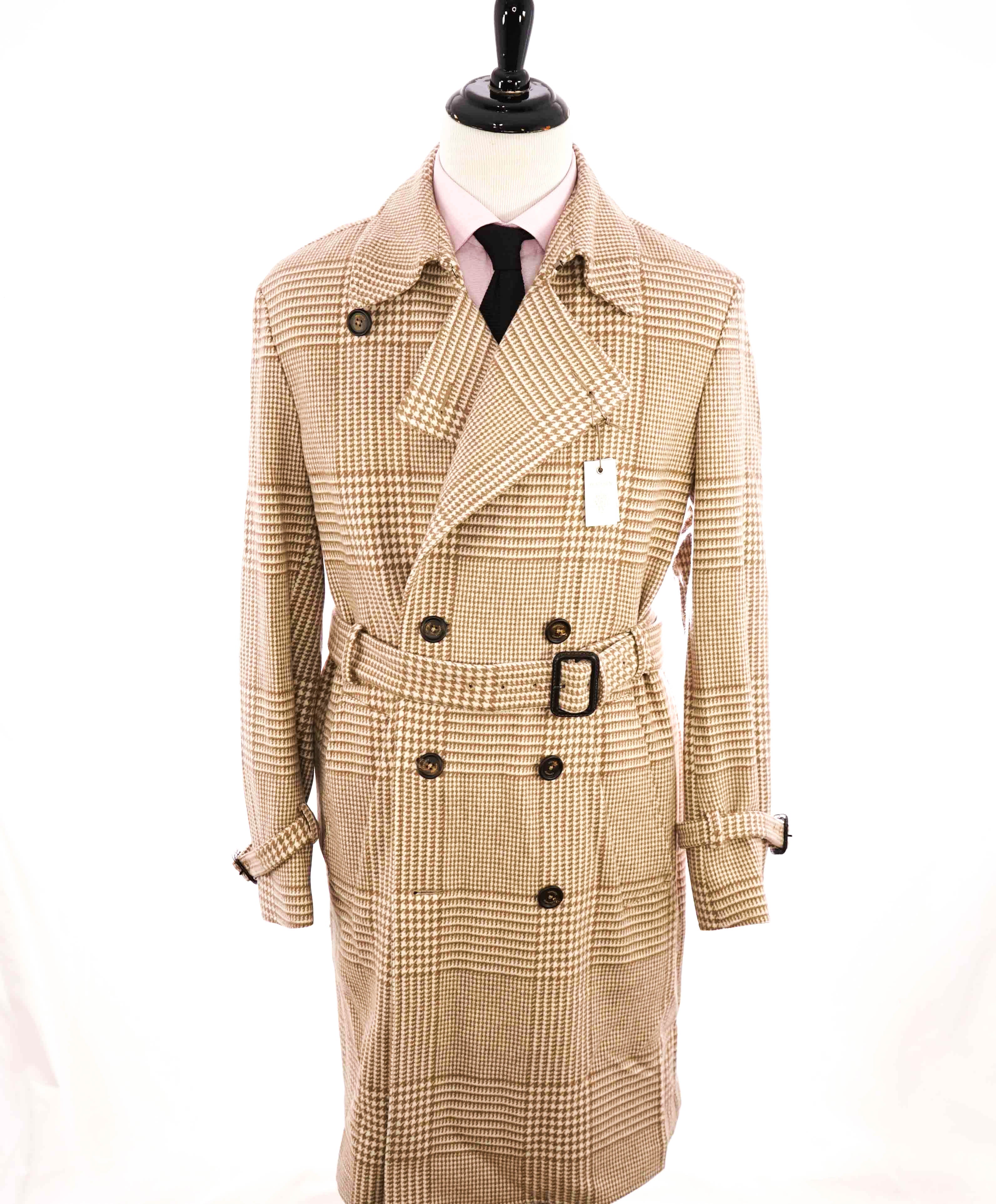 $2,695 ELEVENTY -Double Breasted CASHMERE/WOOL Tench Style Coat- 40 (50EU)