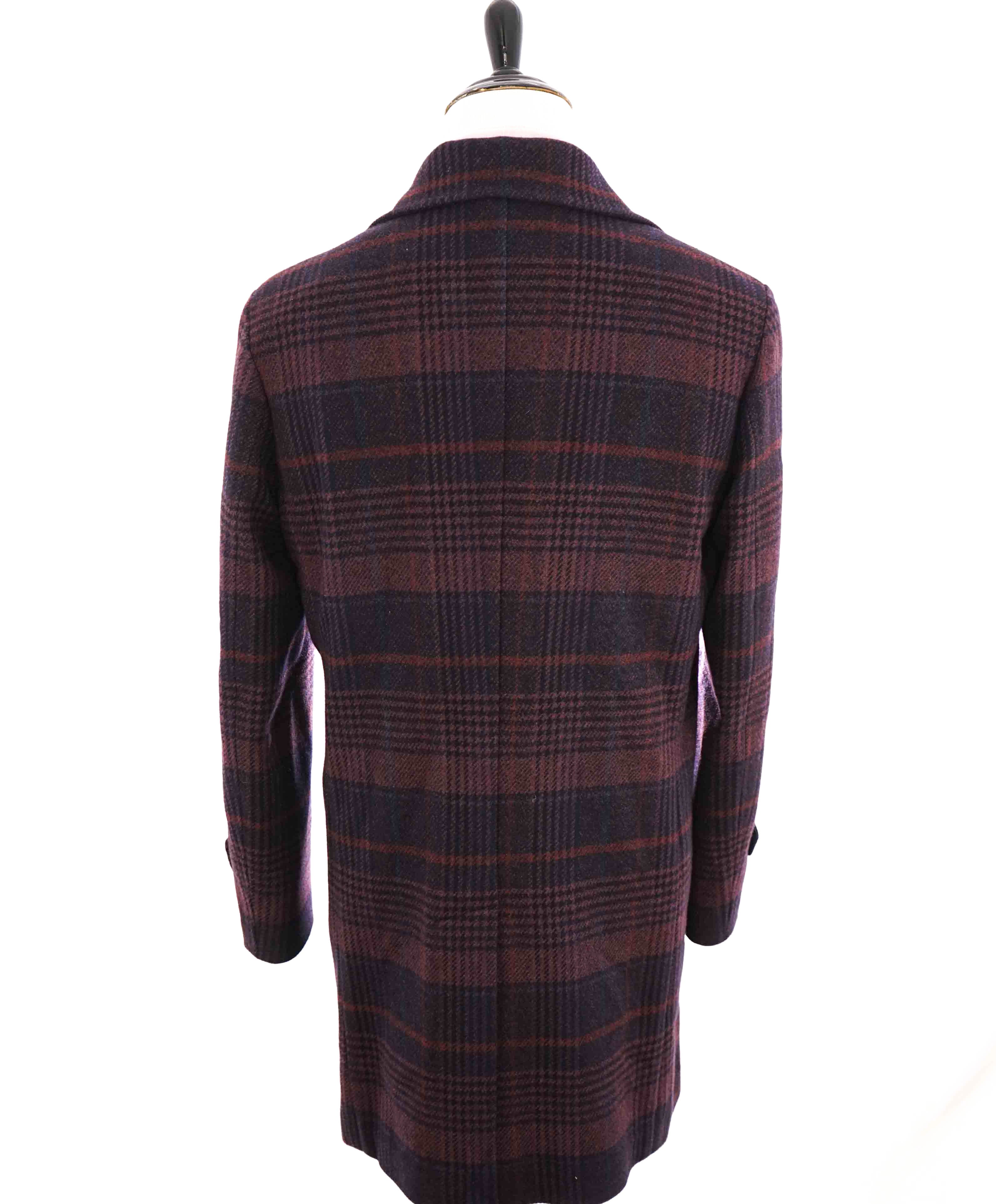 $1,795 ELEVENTY - CASHMERE / WOOL Burgundy / Navy Coat- 40 (50EU)