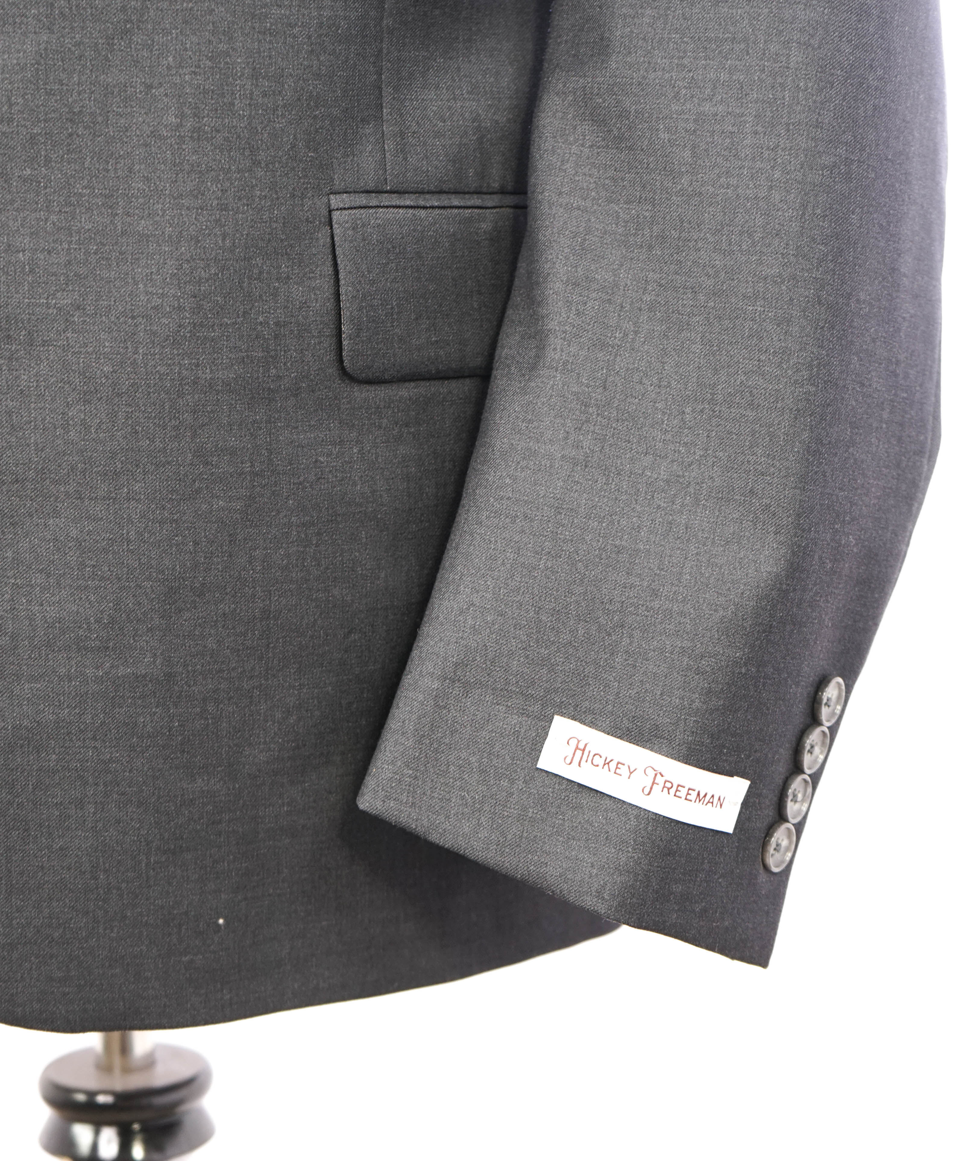 HICKEY FREEMAN - Gray Charcoal "Milburn ii" Notch Lapel Suit - 48R