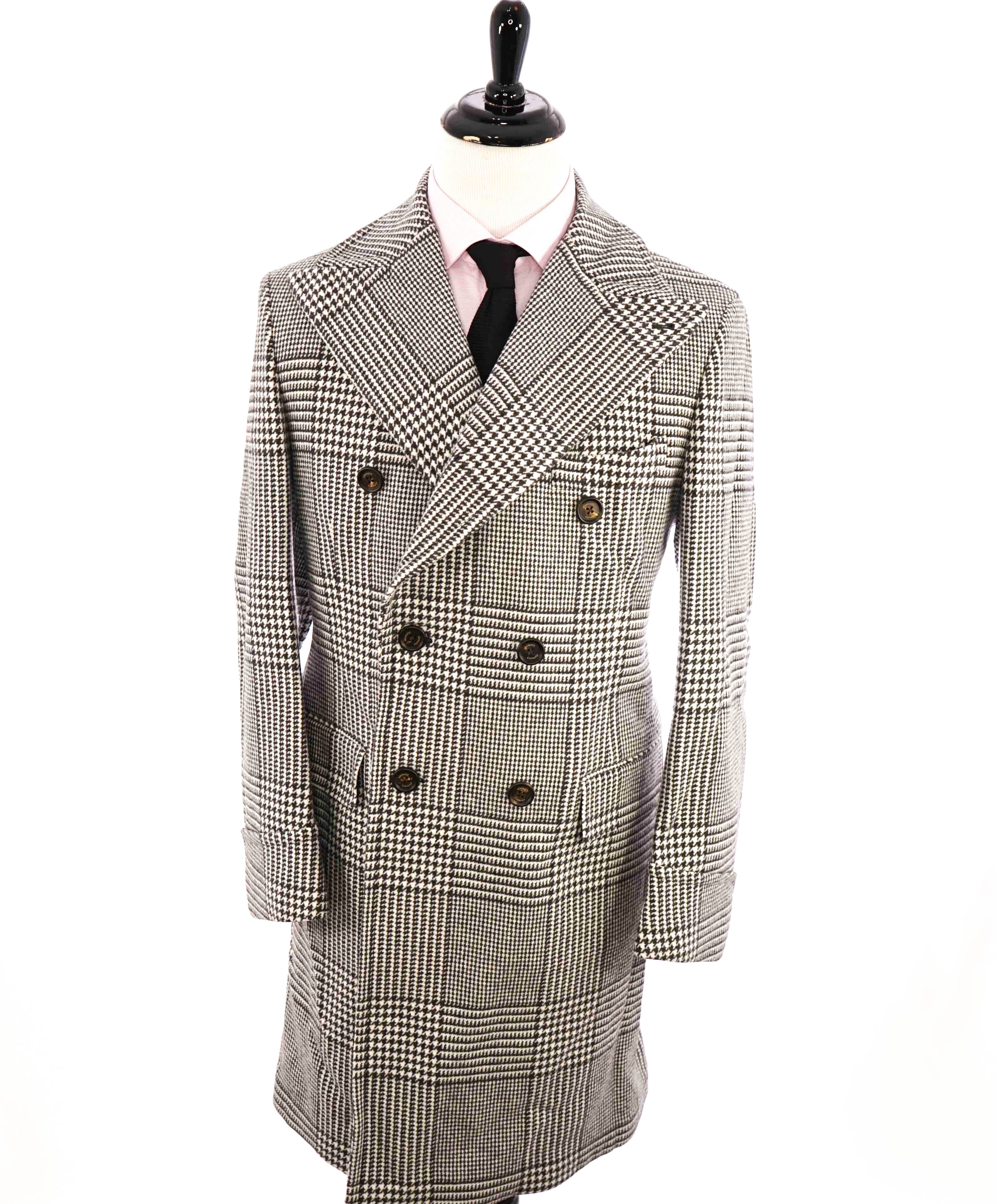 $2,195 ELEVENTY -Double Breasted CASHMERE / WOOL Peak Lapel Coat- 40 (50EU)