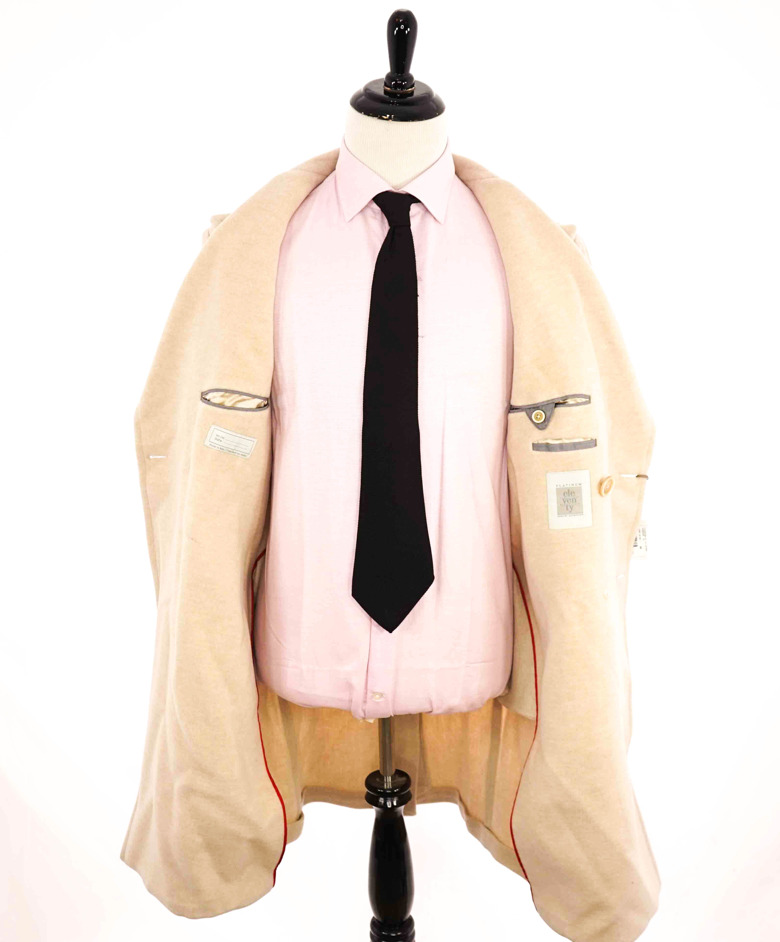 $2,595 ELEVENTY - *ERMENEGILDO ZEGNA* DB WIDE Peak Lapel Coat - 40 US