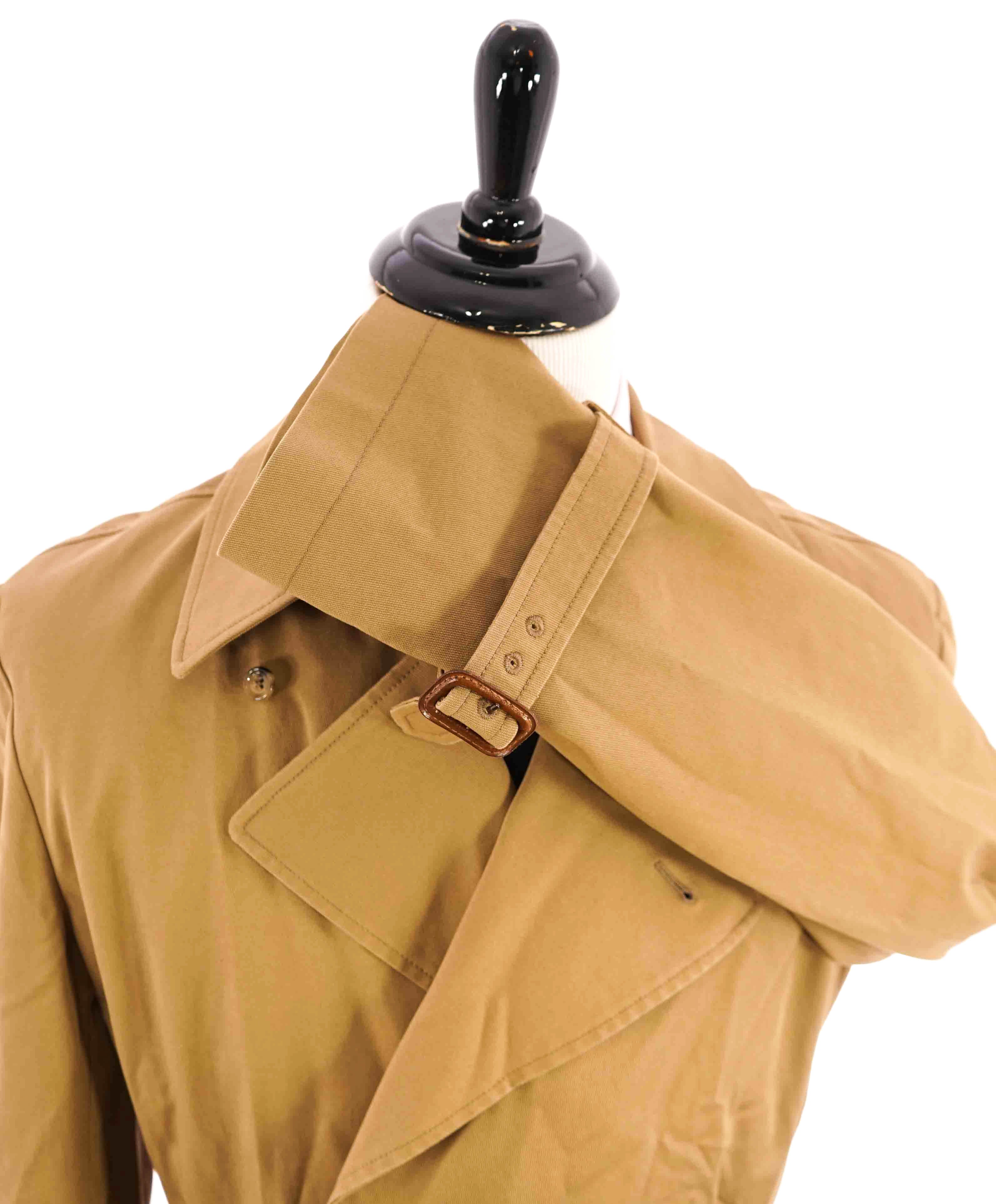 $1,495 ELEVENTY - Camel Trench Coat Jacket In Cotton With Belt Coat- 40 (50EU)