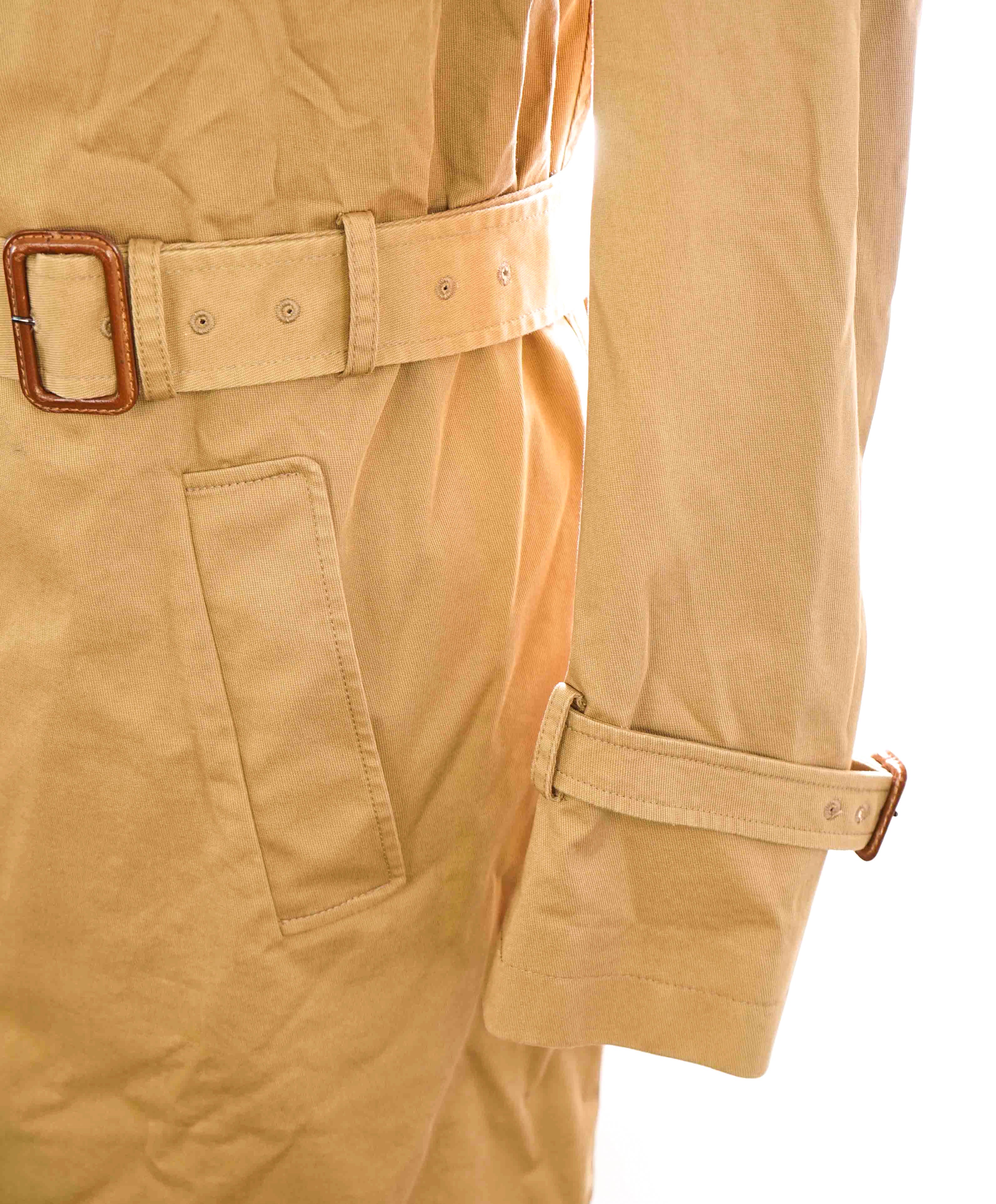 $1,495 ELEVENTY - Camel Trench Coat Jacket In Cotton With Belt Coat- 40 (50EU)