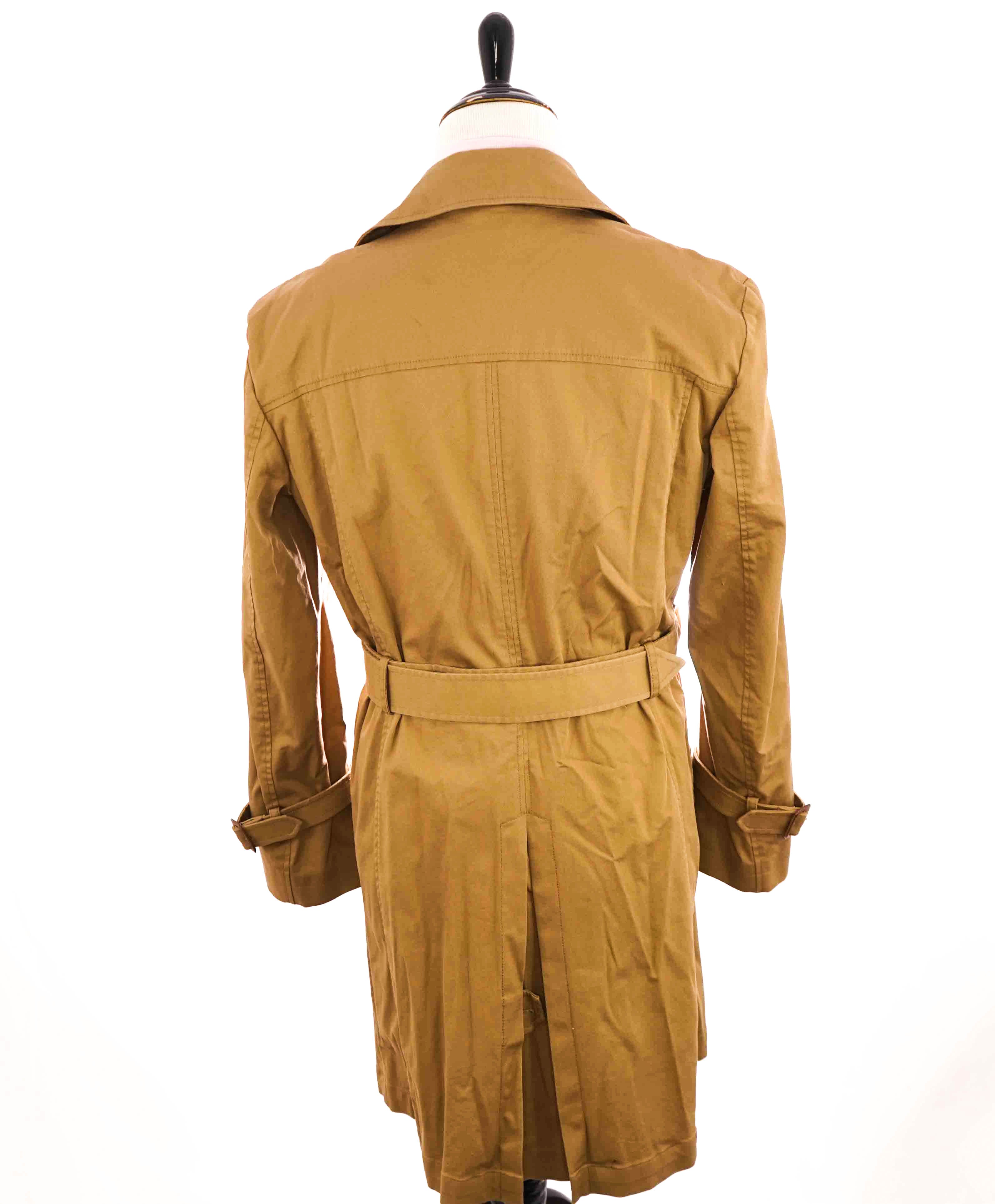 $1,495 ELEVENTY - Camel Trench Coat Jacket In Cotton With Belt Coat- 40 (50EU)