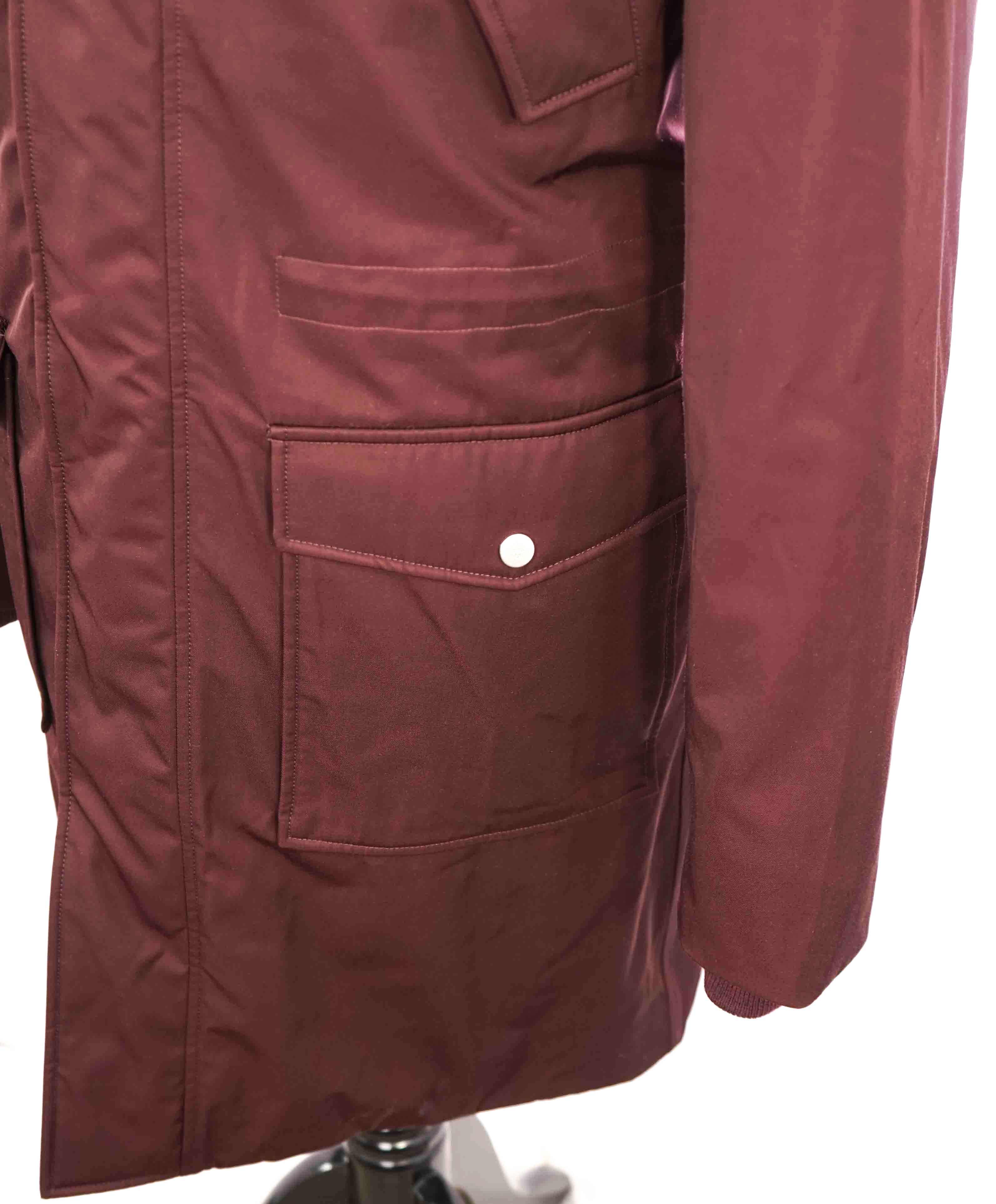 $2,495 ELEVENTY - Burgundy Padded Hooded PARKA Water Resistant Coat- 42 Large