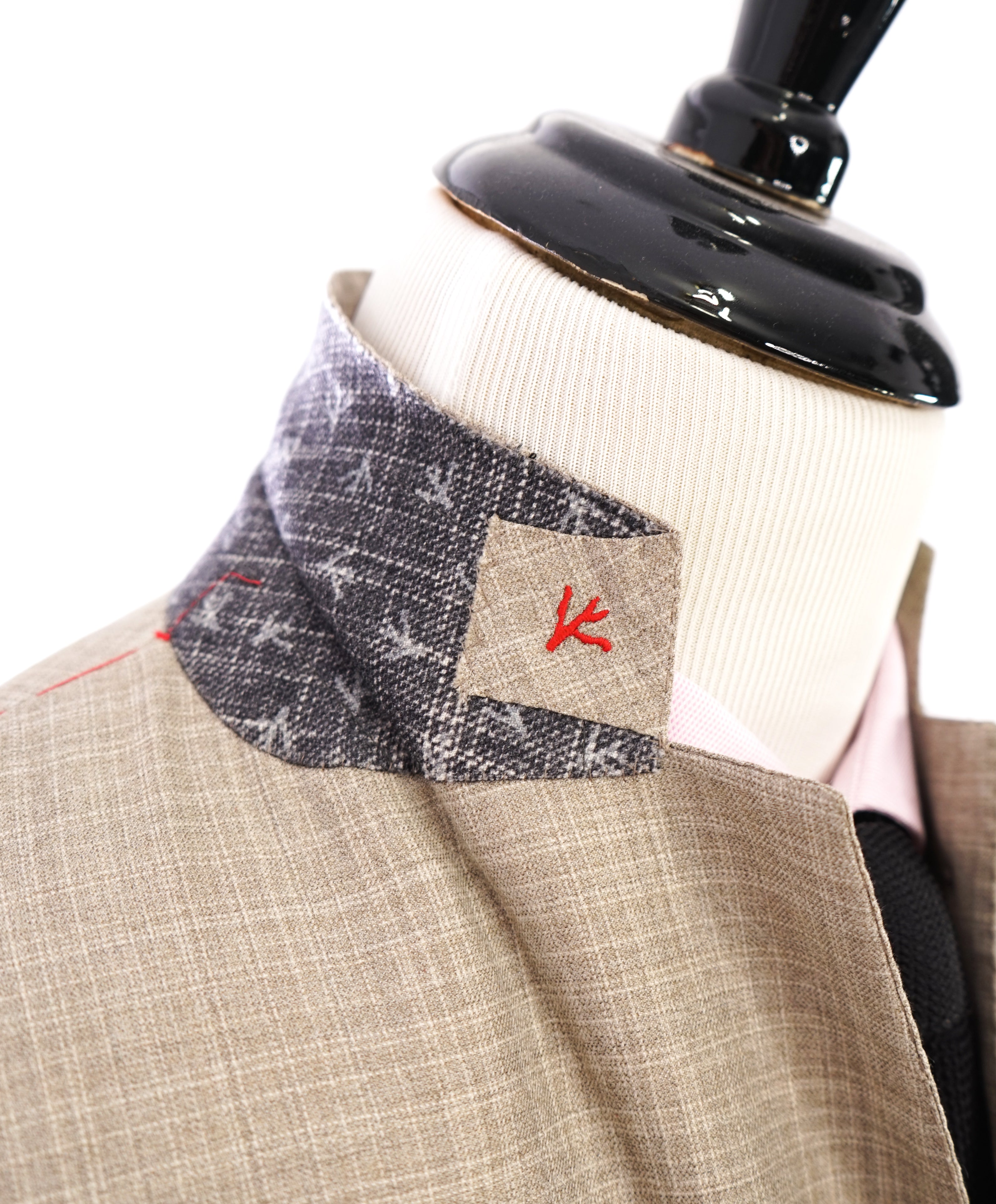 ISAIA - "140's Delain Select" Logo Beige Plaid Check Summer Blazer - 40R