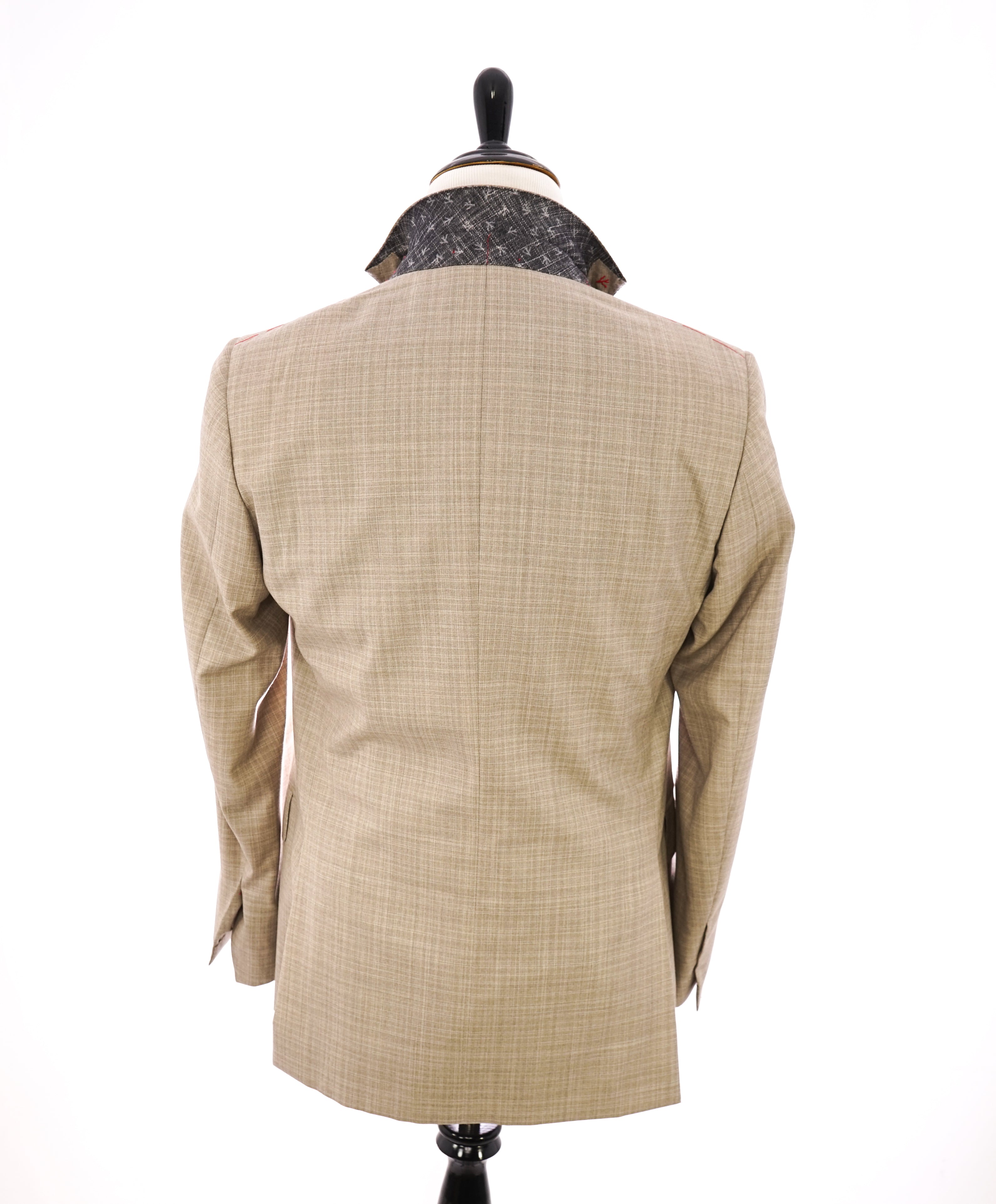 ISAIA - "140's Delain Select" Logo Beige Plaid Check Summer Blazer - 40R