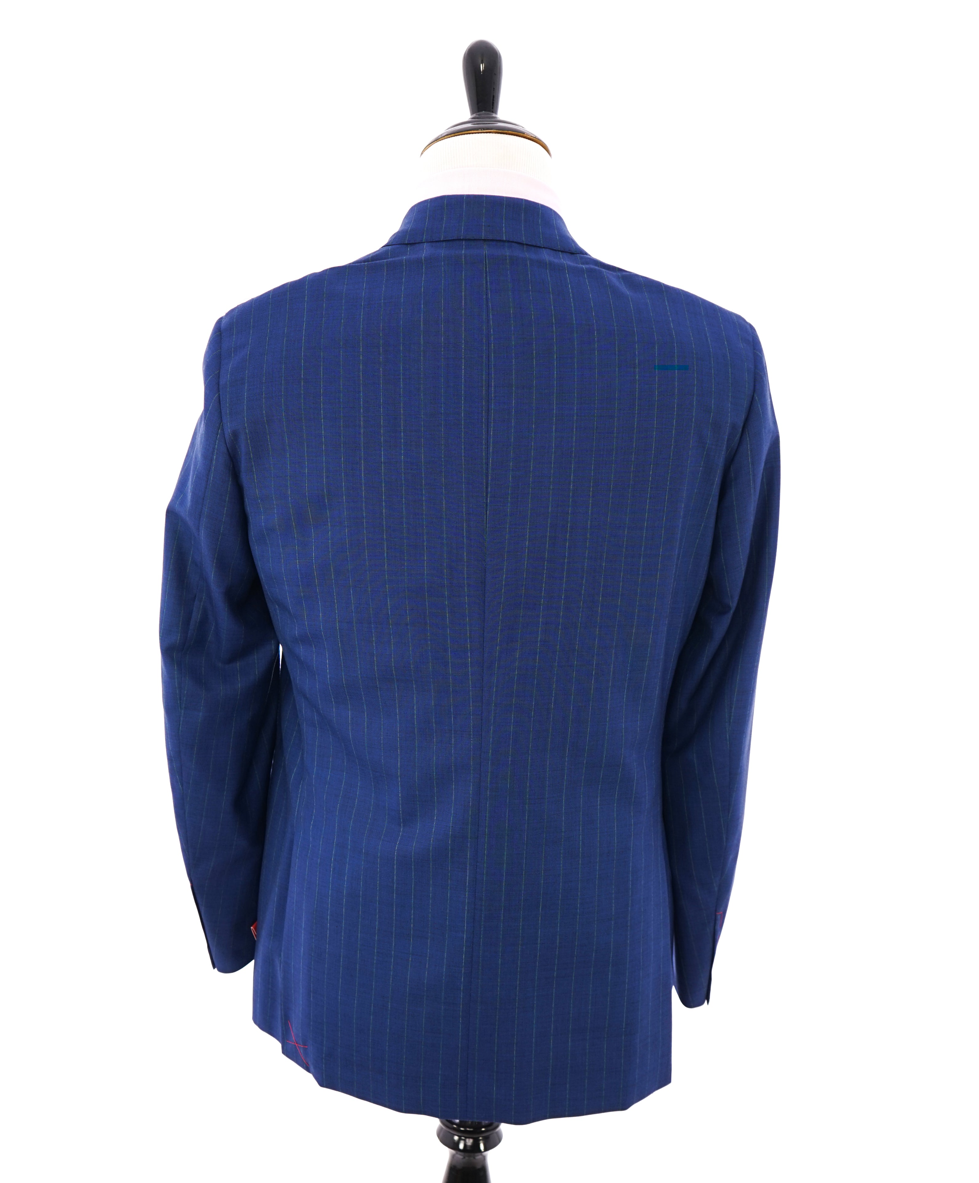 ISAIA - "160's SARTORIA 2PLY" Logo Cobalt Blue & Mint Green LOGO Blazer - 44R