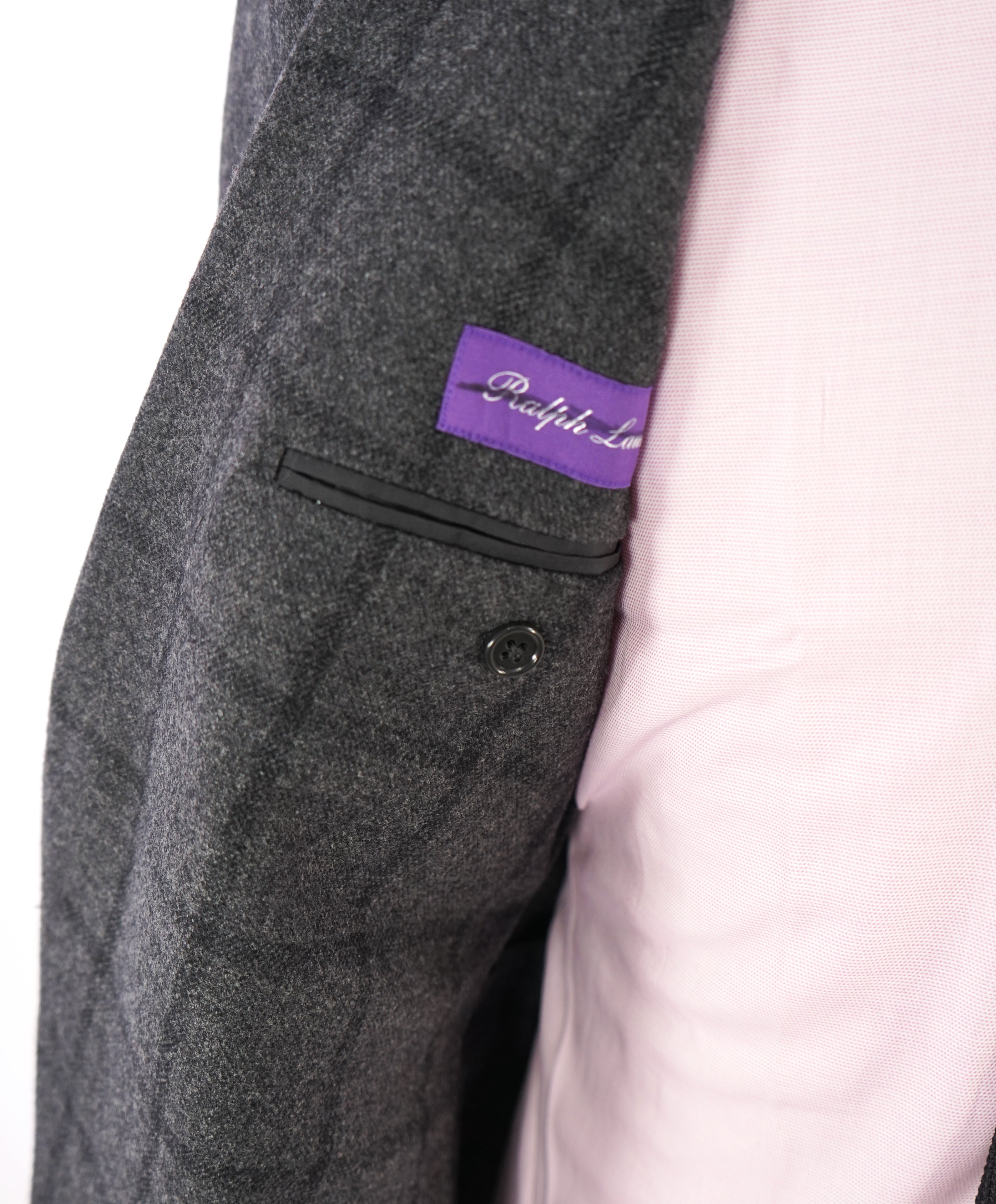 RALPH LAUREN PURPLE LABEL - CASHMERE Gray Windowpane Semi-Lined Blazer - 42R