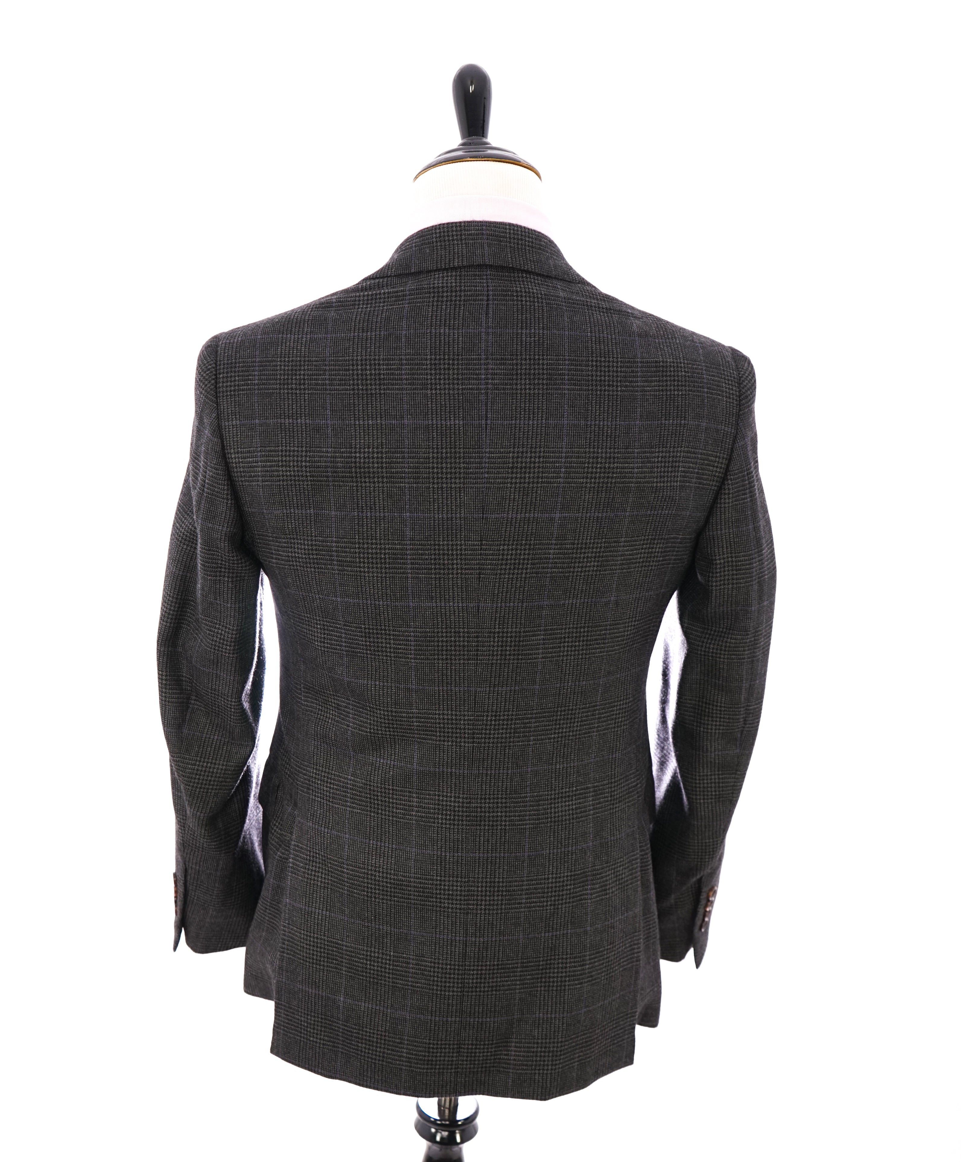 RALPH LAUREN PURPLE LABEL - PURE CASHMERE Royal Plaid Gray & Purple - 38R