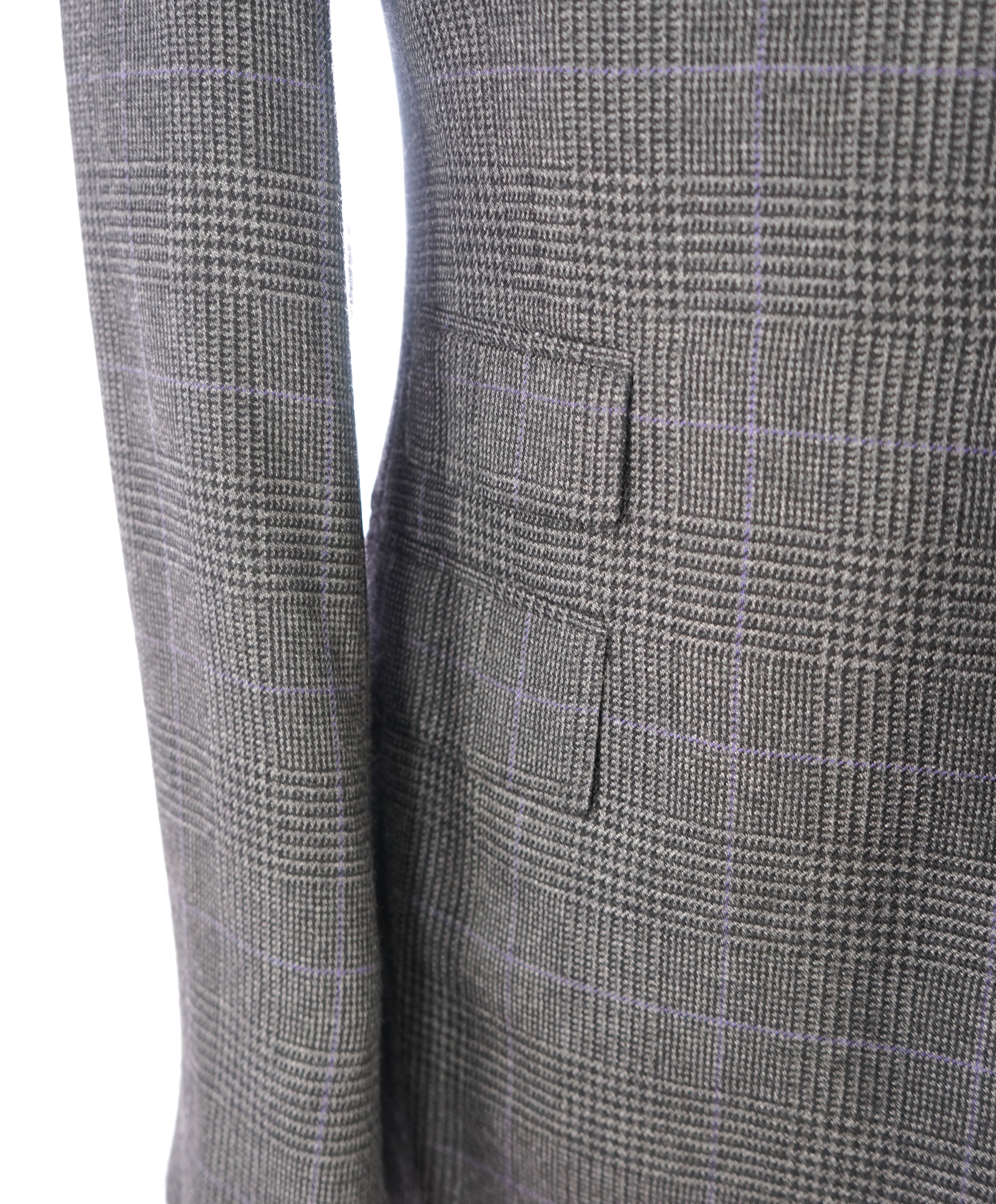 RALPH LAUREN PURPLE LABEL - PURE CASHMERE Royal Plaid Gray & Purple - 38R