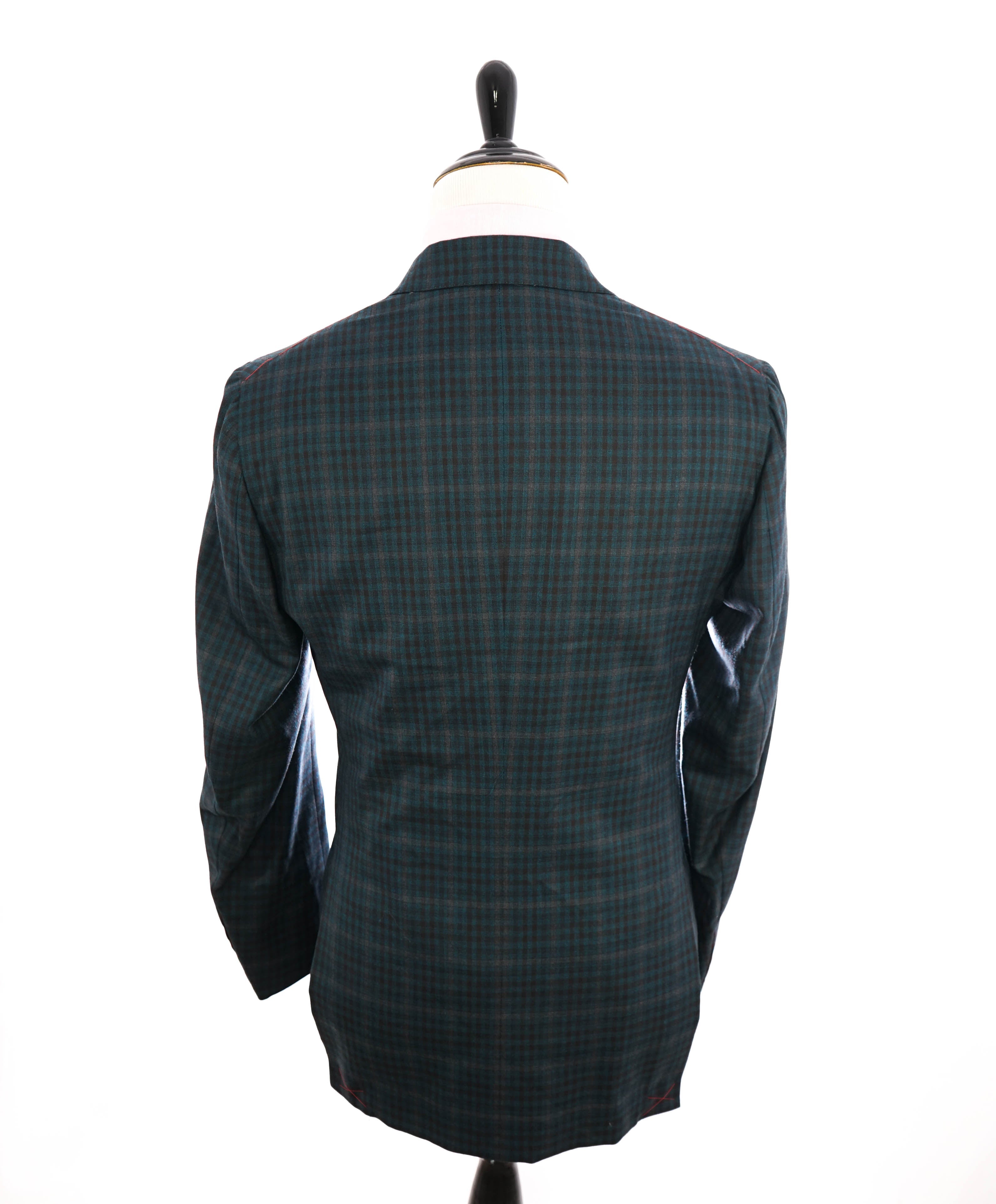 ISAIA - Green "Teal/Brown" Bold Check Plaid "Delain Select" Blazer W LOGO- 42L