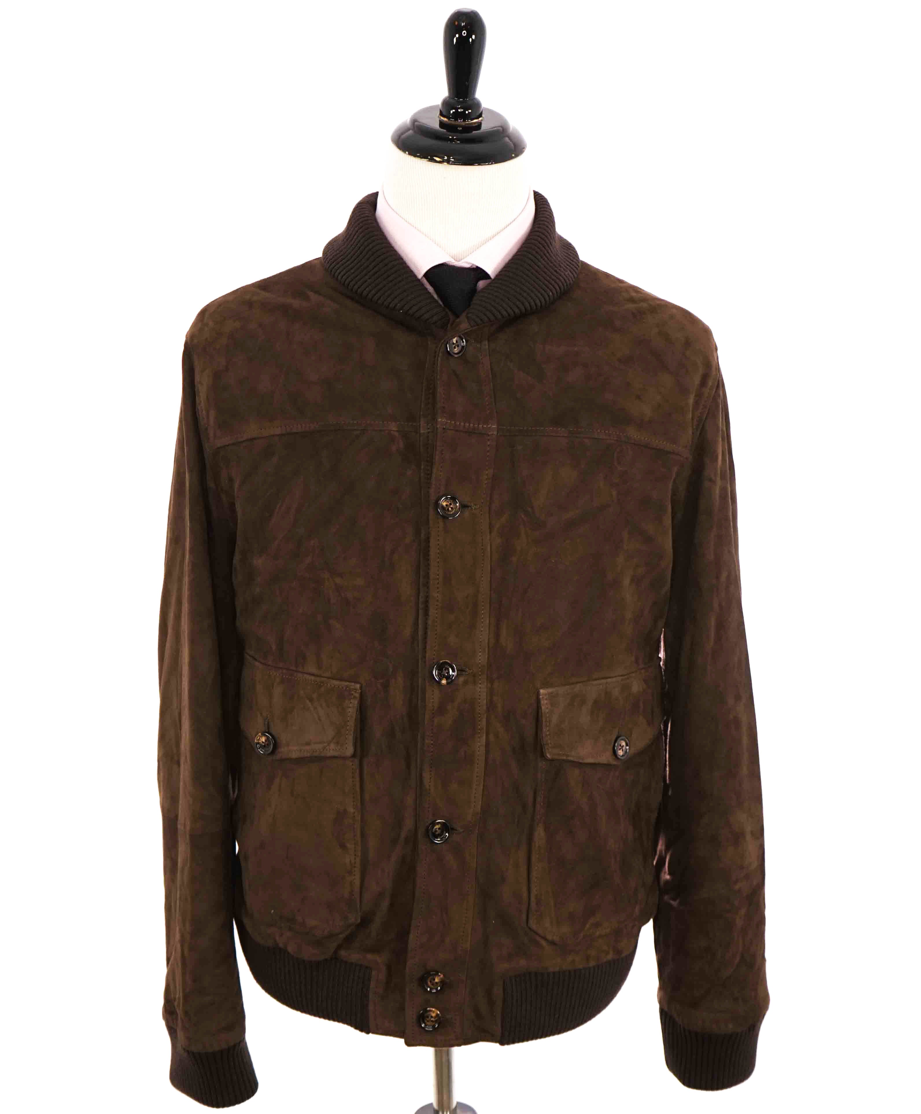 $2,995 ELEVENTY - SUEDE/LEATHER Aviator/Bomber Jacket (Brunello Cucinelli)- 46US XXL