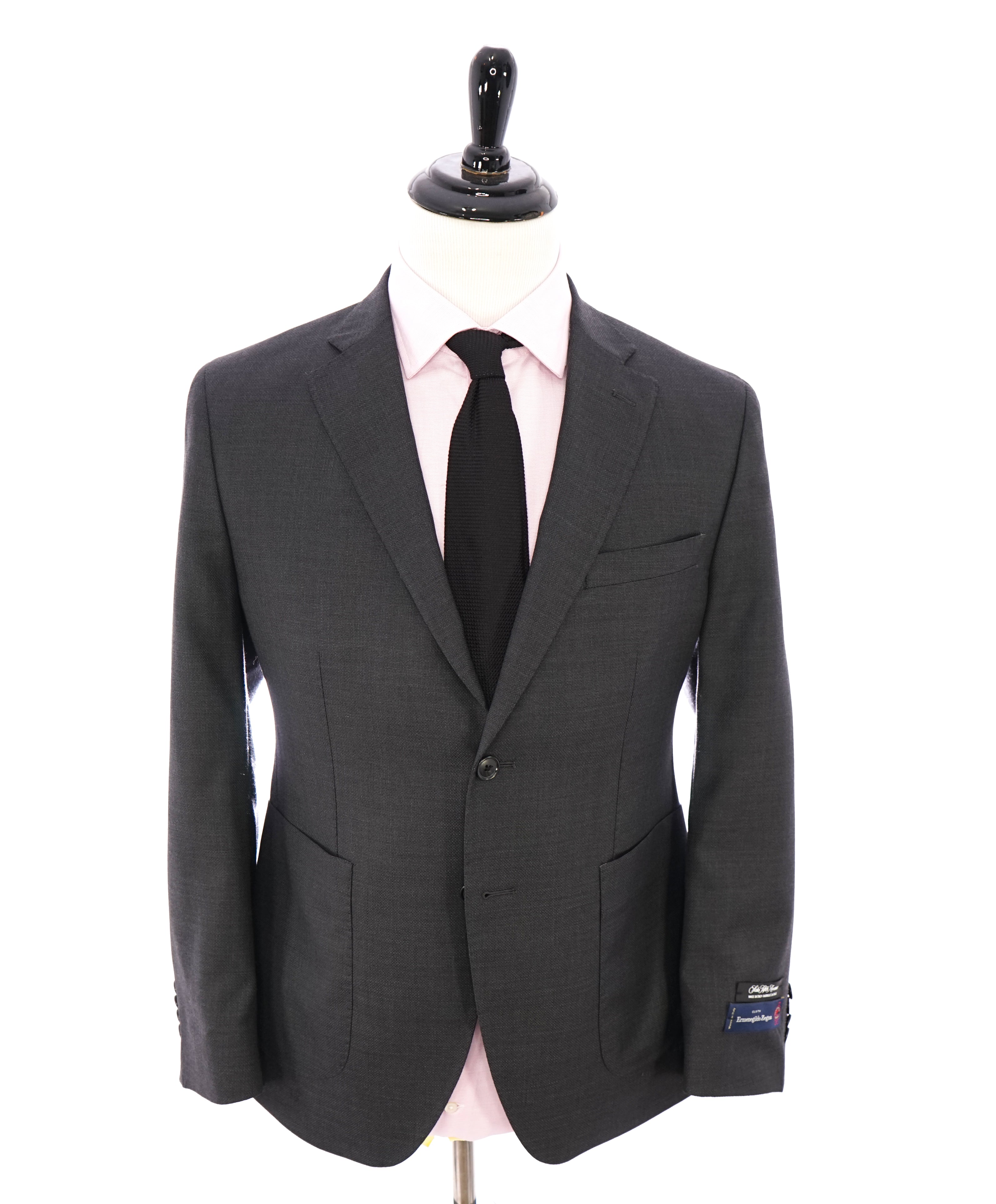 SAKS FIFTH AVENUE - ERMENEGILDO ZEGNA Silk Gray Patch Pocket Blazer - 40S