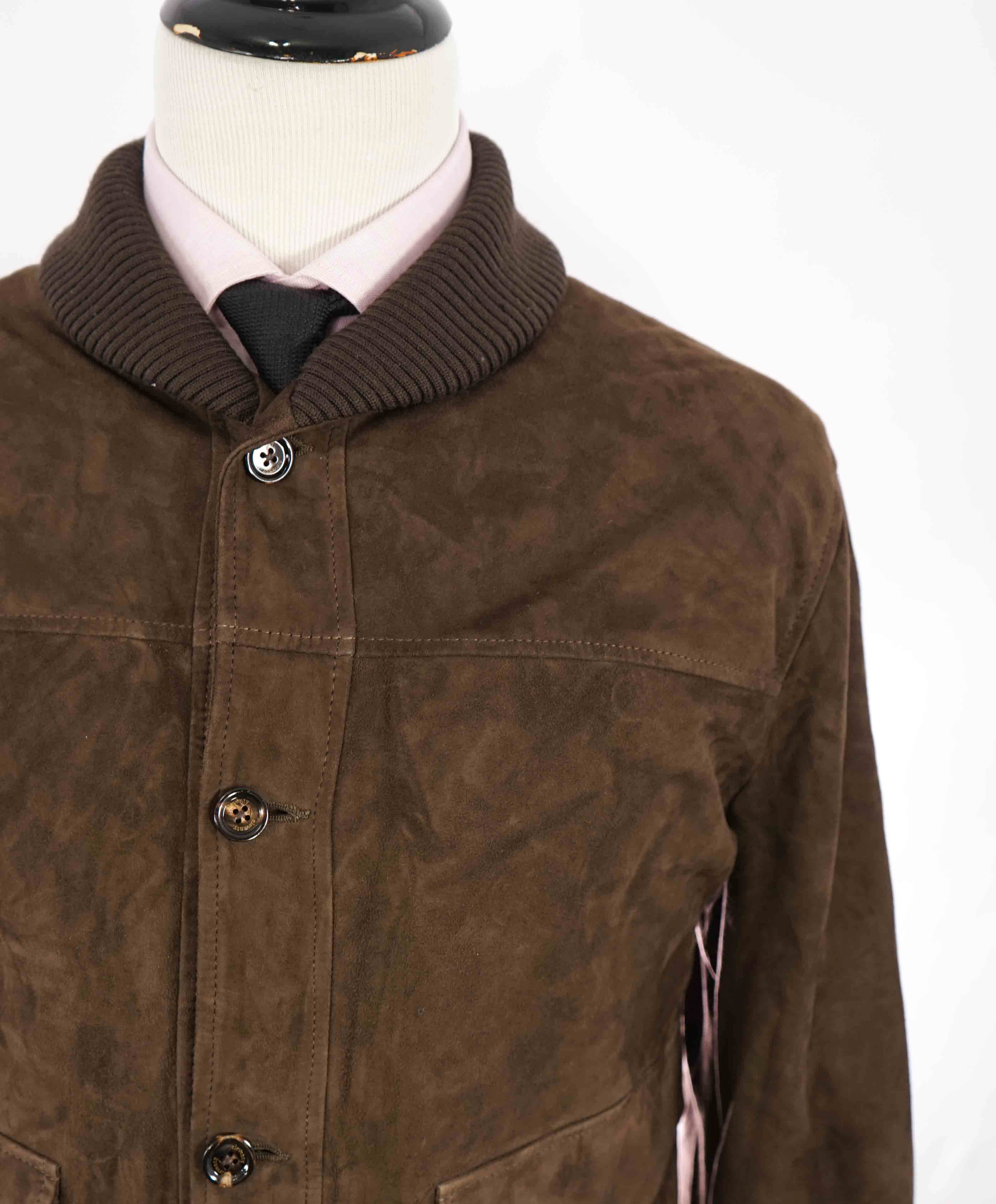 $2,995 ELEVENTY - SUEDE/LEATHER Aviator/Bomber Jacket (Brunello Cucinelli)- 46US XXL