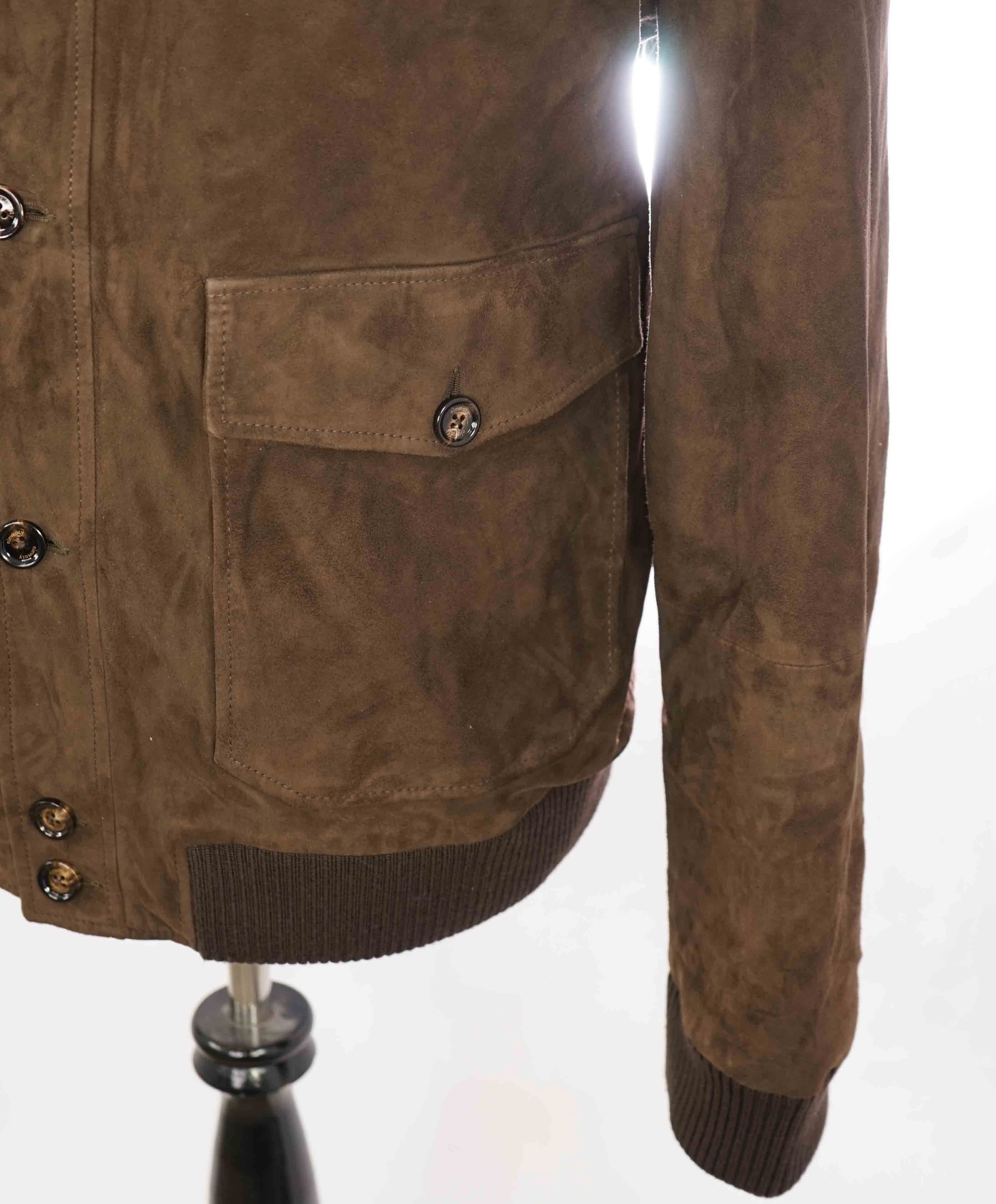 $2,995 ELEVENTY - SUEDE/LEATHER Aviator/Bomber Jacket (Brunello Cucinelli)- 46US XXL