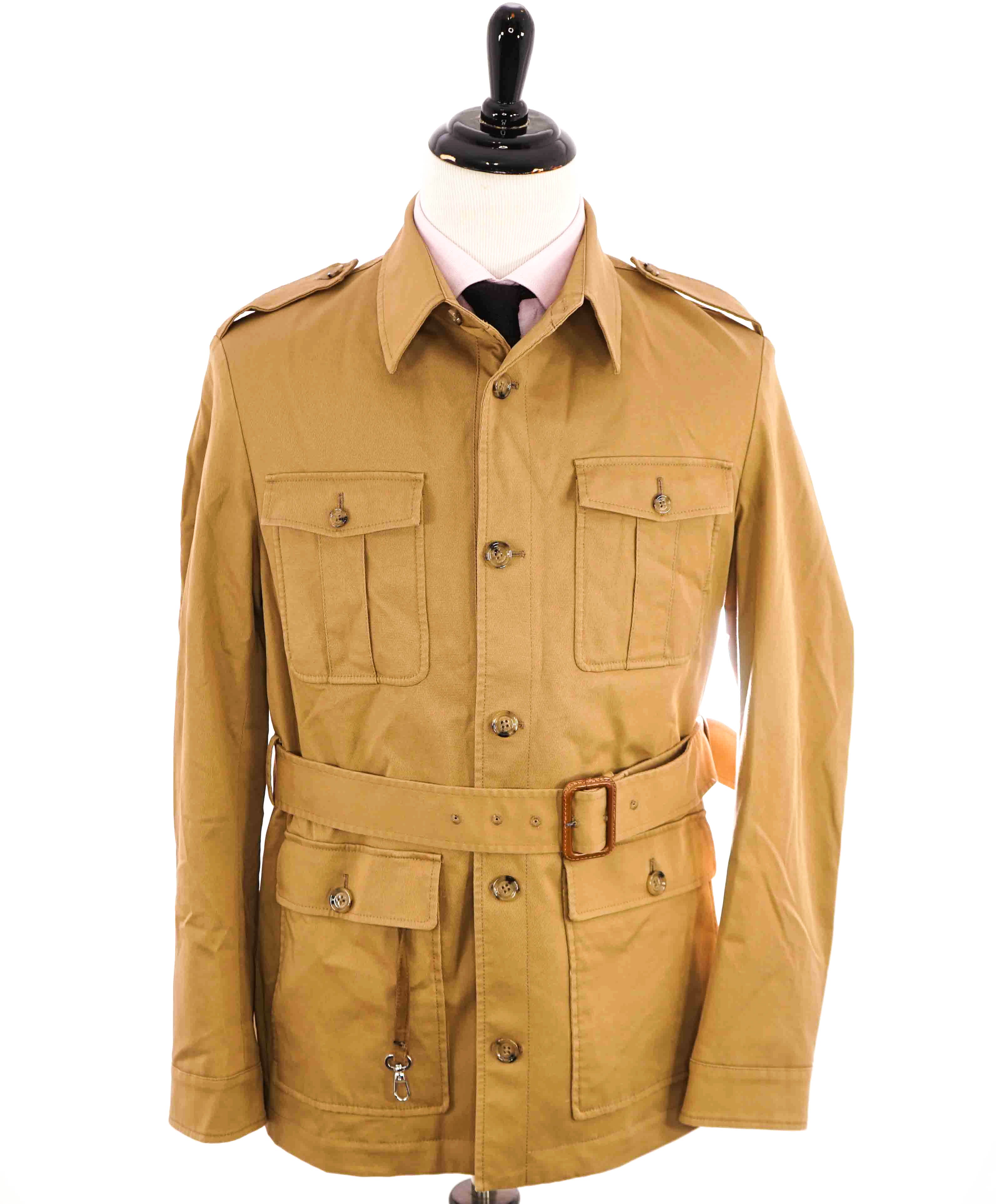 $1,295 ELEVENTY - Saharan Style Jacket In Cotton With Belt Coat- 40 (50EU)