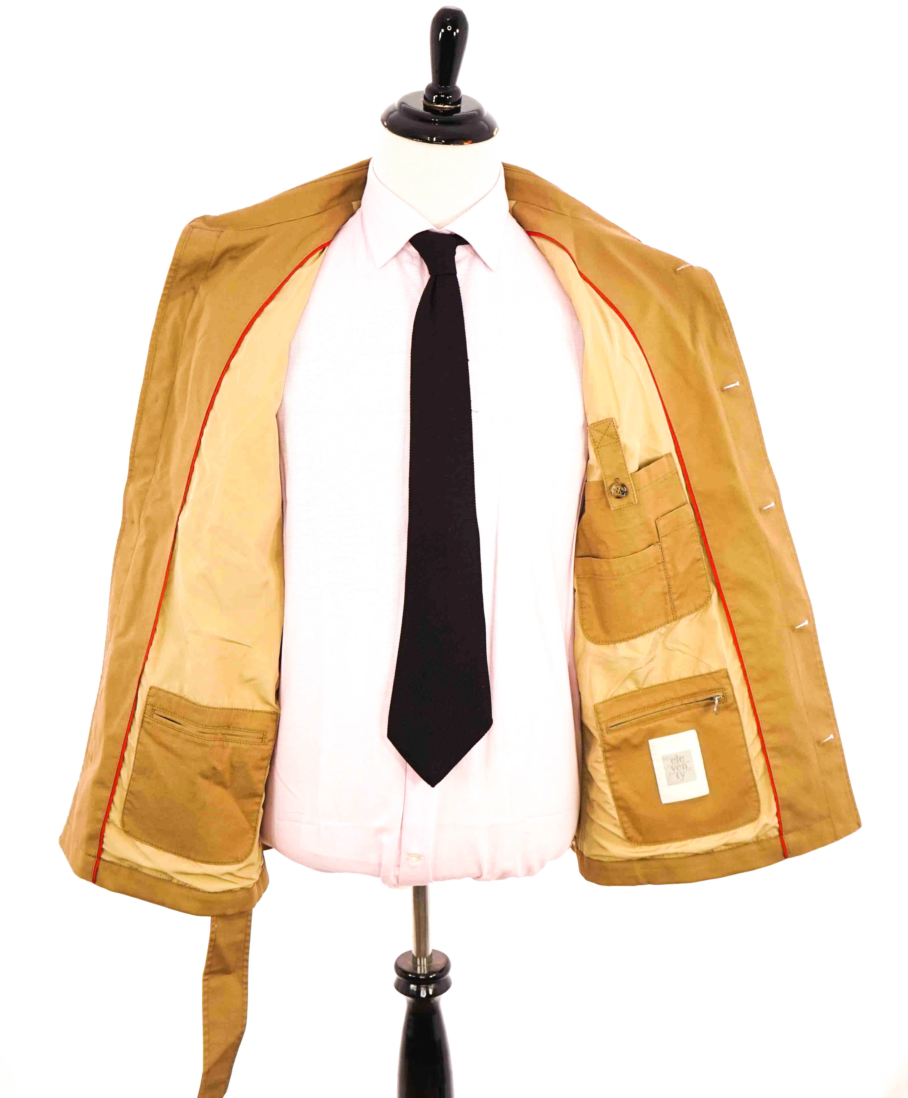 $1,295 ELEVENTY - Saharan Style Jacket In Cotton With Belt Coat- 40 (50EU)