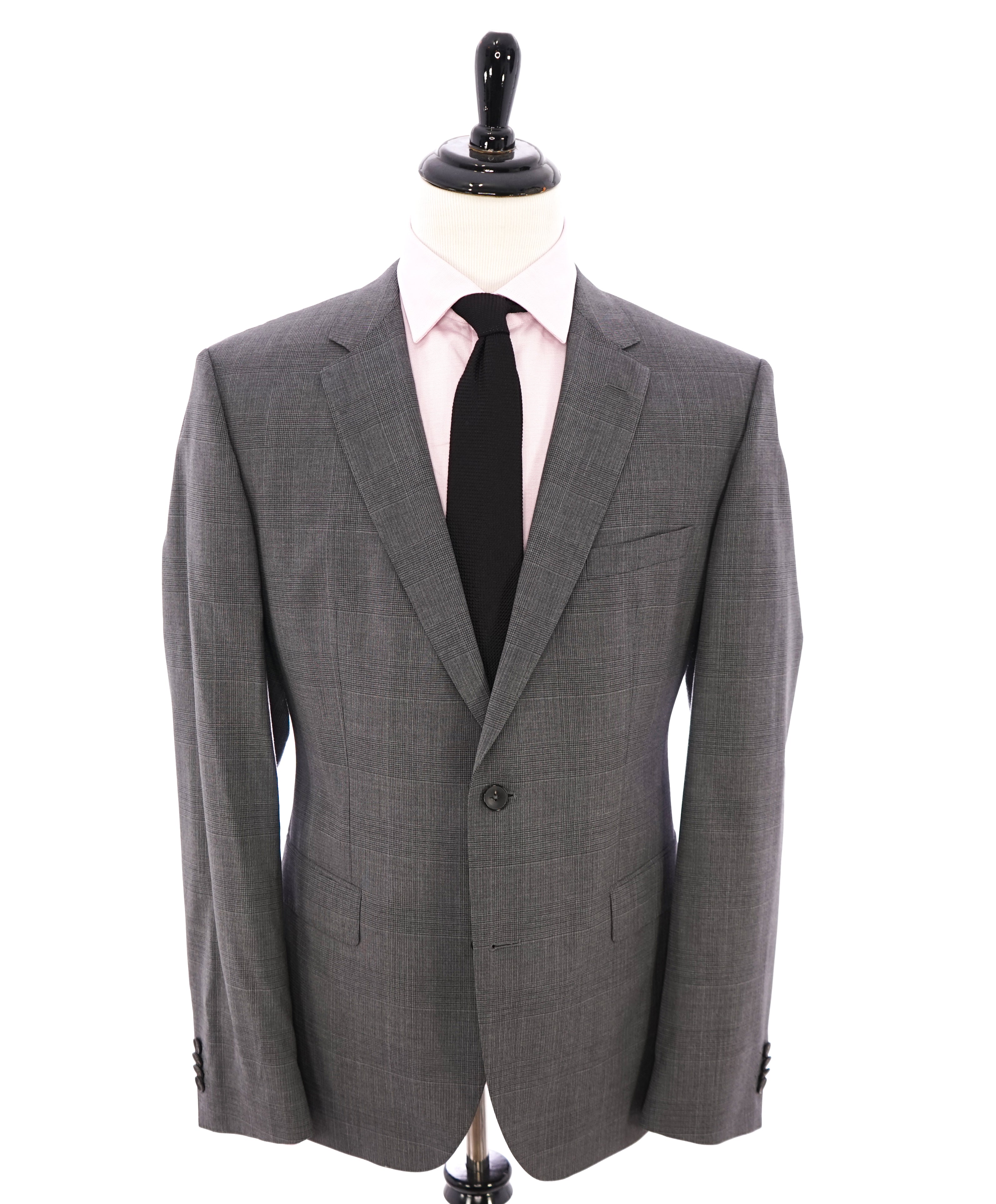 HUGO BOSS - Gray Bold Check Super 130's "DRAGO" Fabric Woven In Italy - 44R