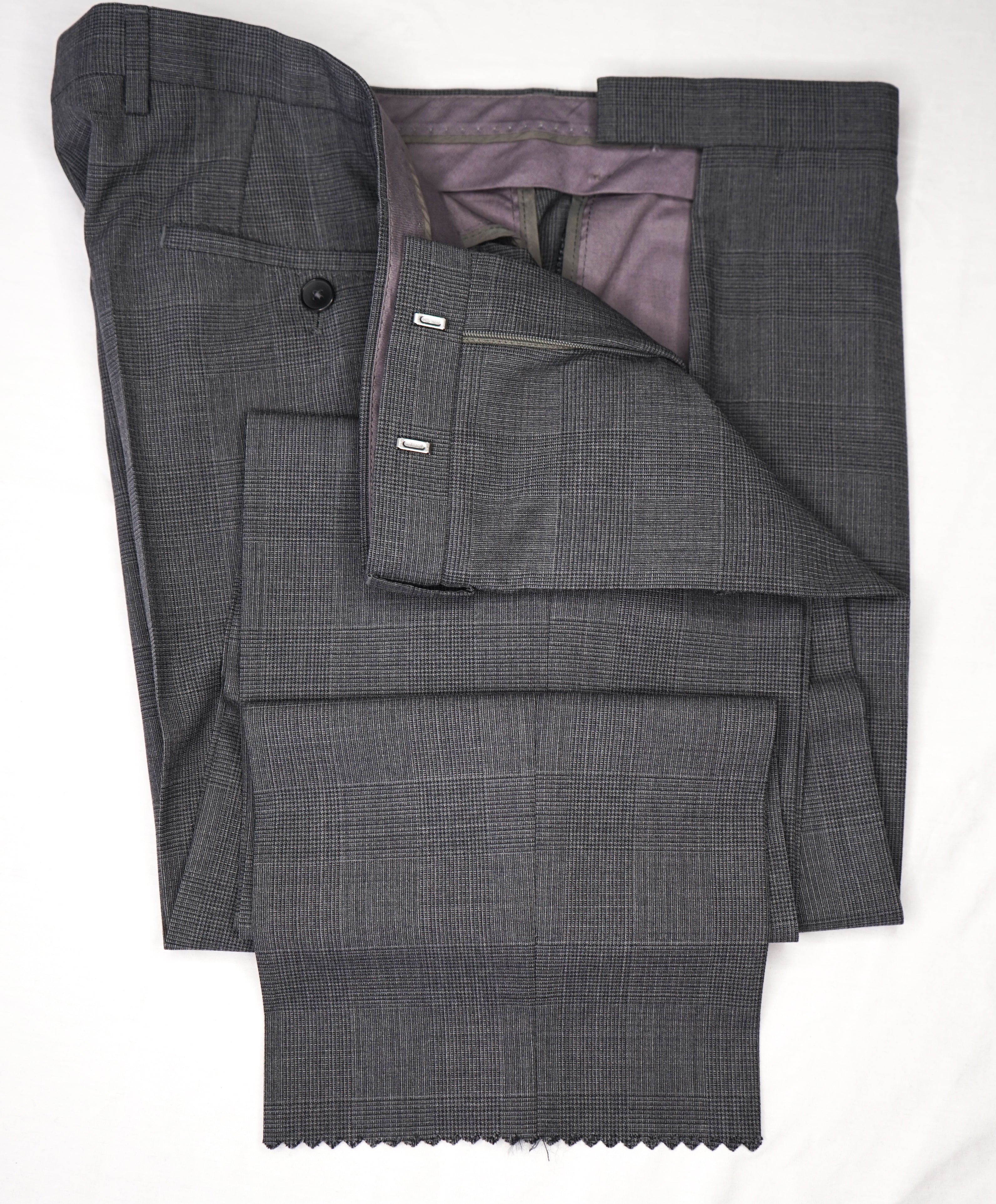 HUGO BOSS - Gray Bold Check Super 130's "DRAGO" Fabric Woven In Italy - 44R